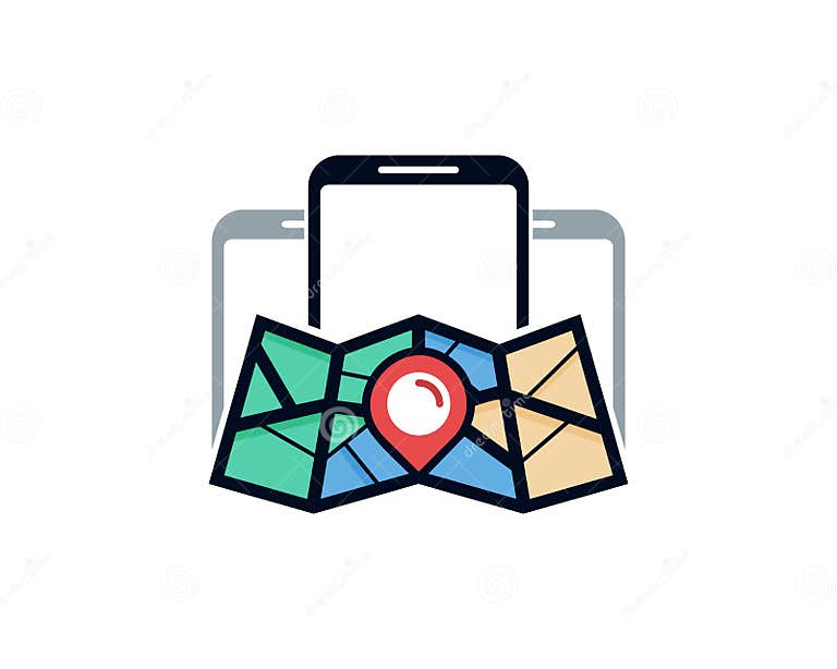 Mobiltelefon-Karte Logo Icon Design Vektor Abbildung - Illustration von