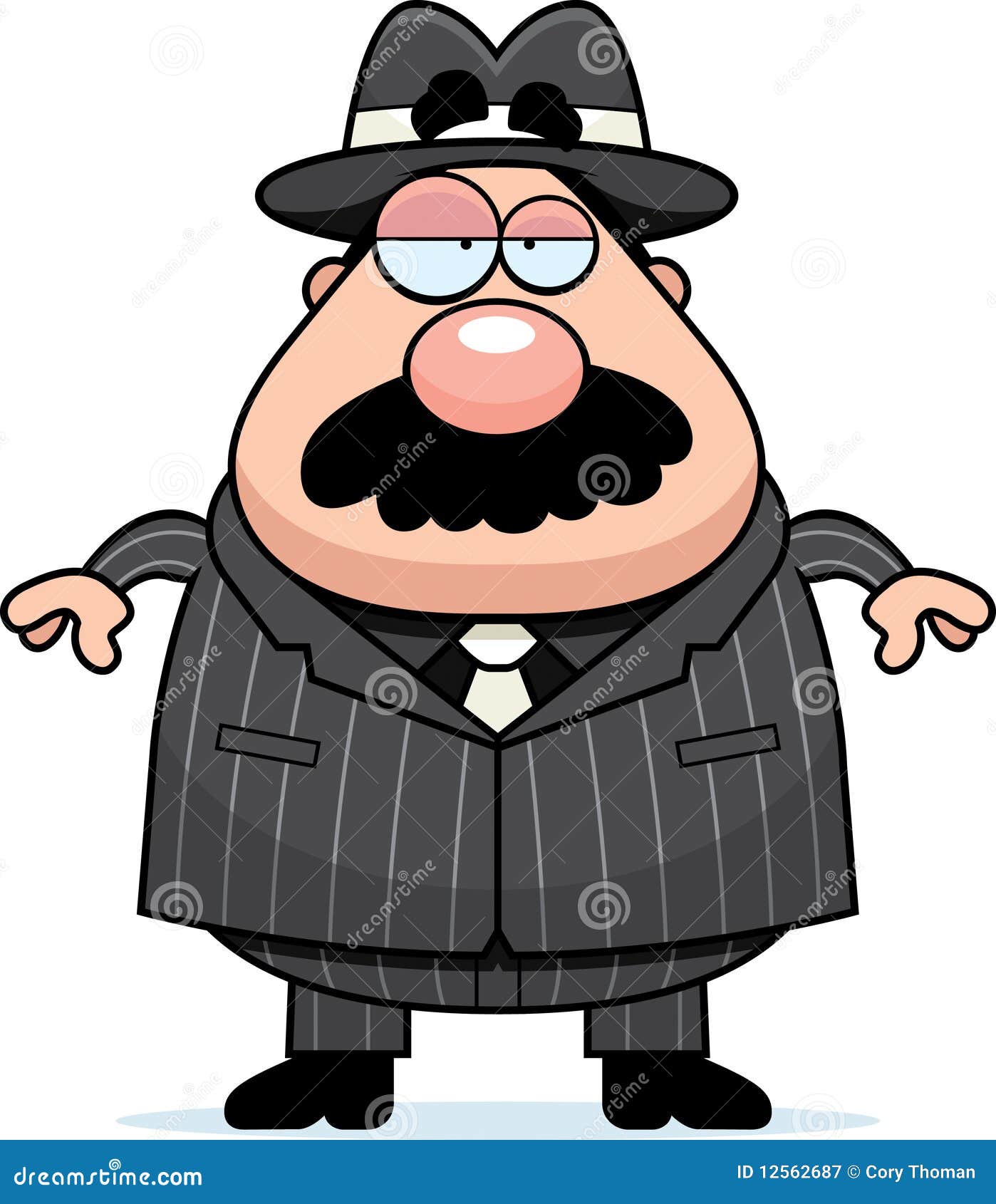 Mobster Boss stock vector. Illustration of mobster, mustache - 12562687