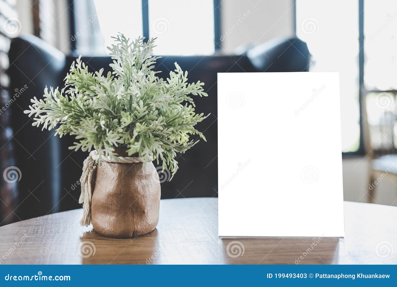 Download Mock Up Acrylic Frame Posters Pattern Template Forms Background, Blank Menu Frame On Table In ...