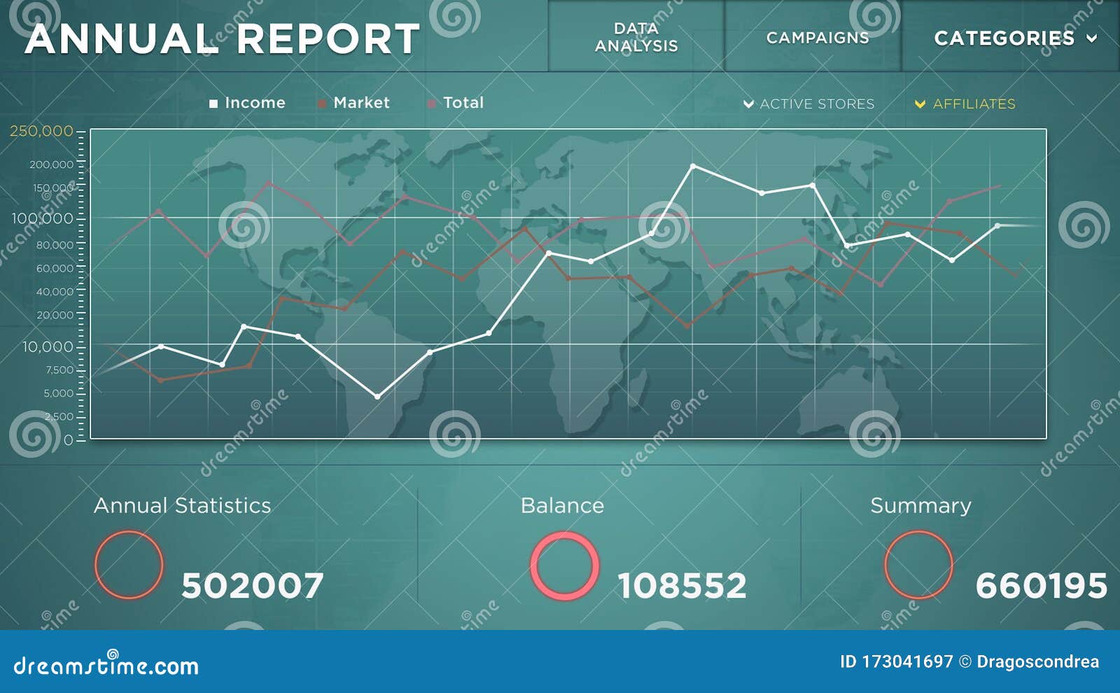 Download Mock Up Animation Of Annual Data Report On Green Blue Background Stock Illustration ...