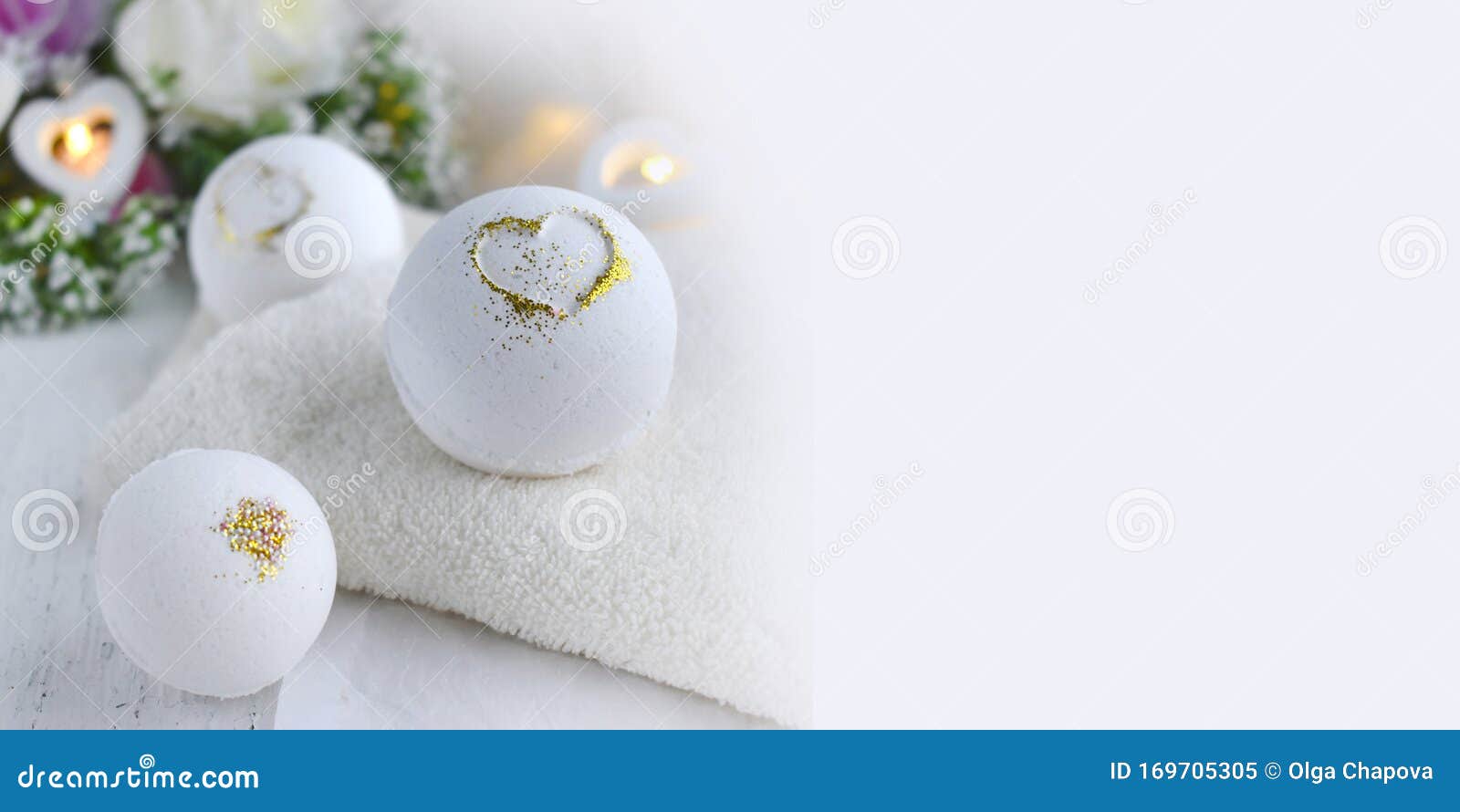 Download Mock Up Beautiful Spa Composition. Bath Bombs On Light Romantic Background. Stock Image - Image ...