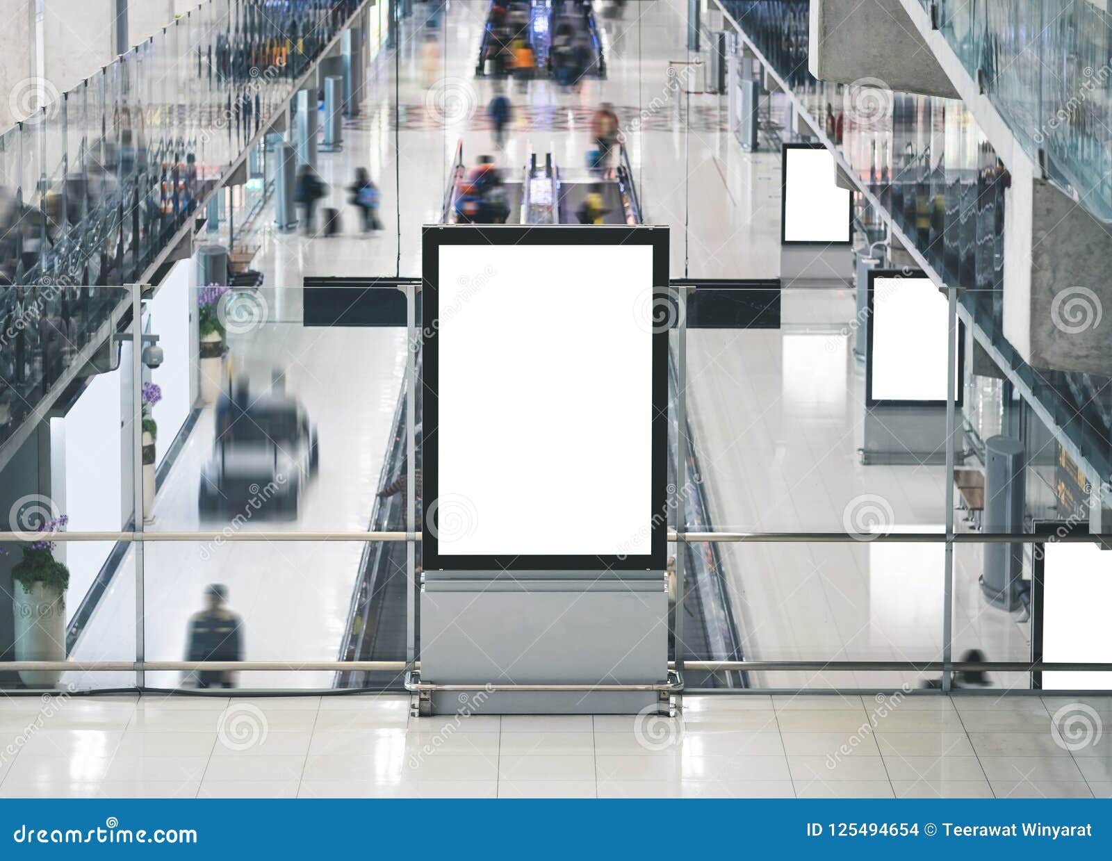 Download Mock Up Billboard Banner Template Interior Airport Modern Building Stock Photo Image Of Mock Diversity 125494654