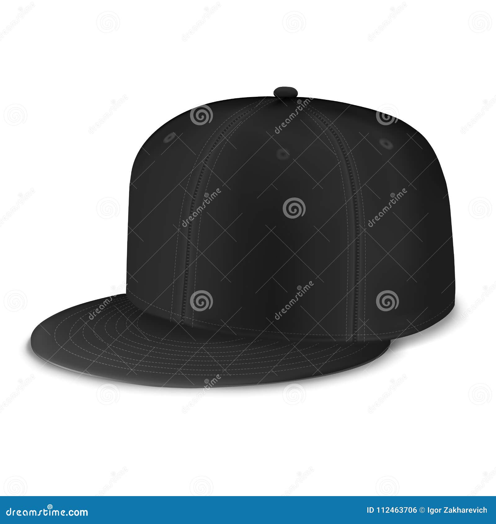 Mock-up Black Cap Hip Hop Vector Stock Illustration - Illustration of ...