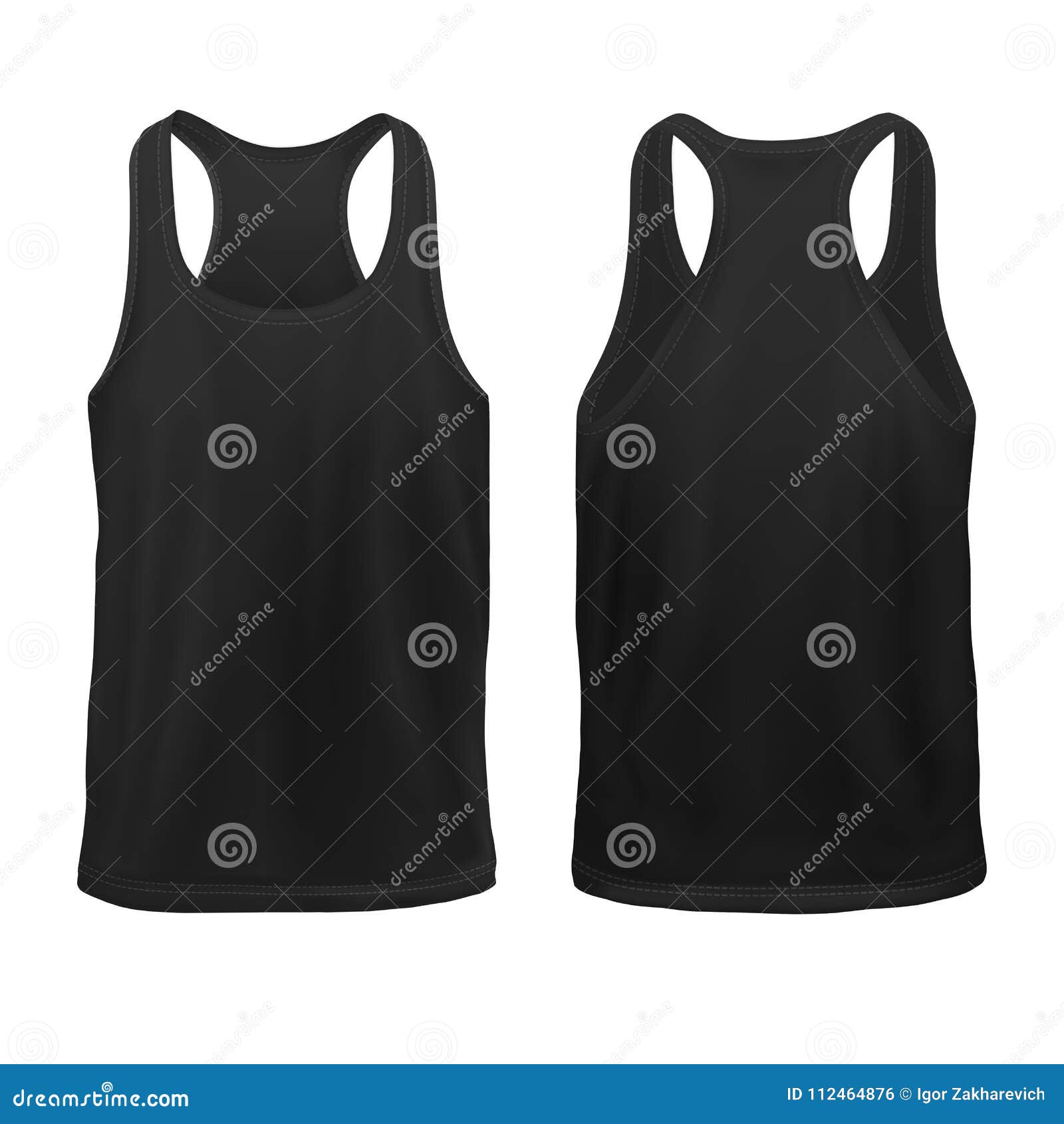 Download Mock-up Black Man`s Sleeveless Shirt Front And Back Stock ...