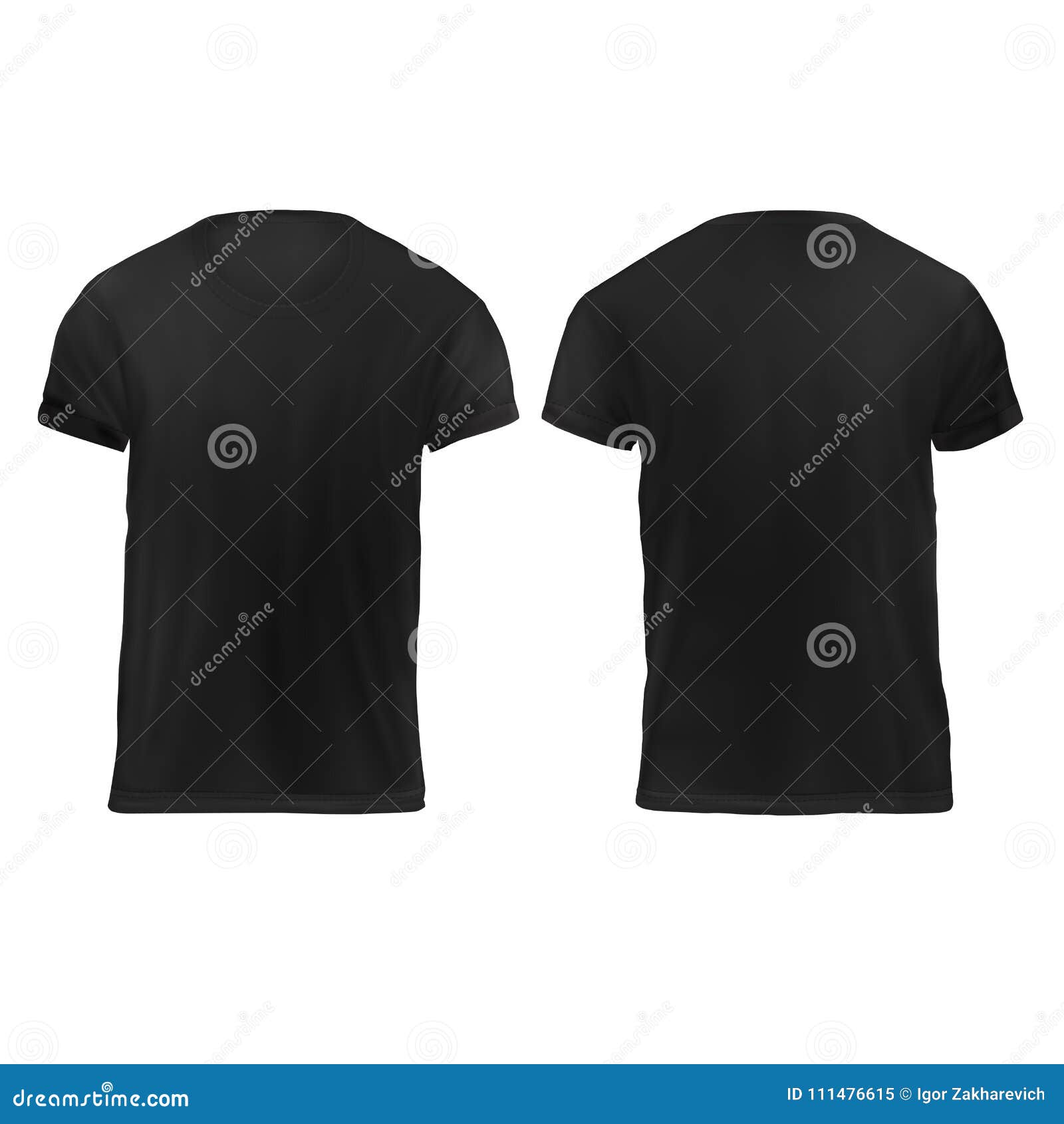 Download Mock-up Black Men`s T-shirt Front And Back Stock Image ...