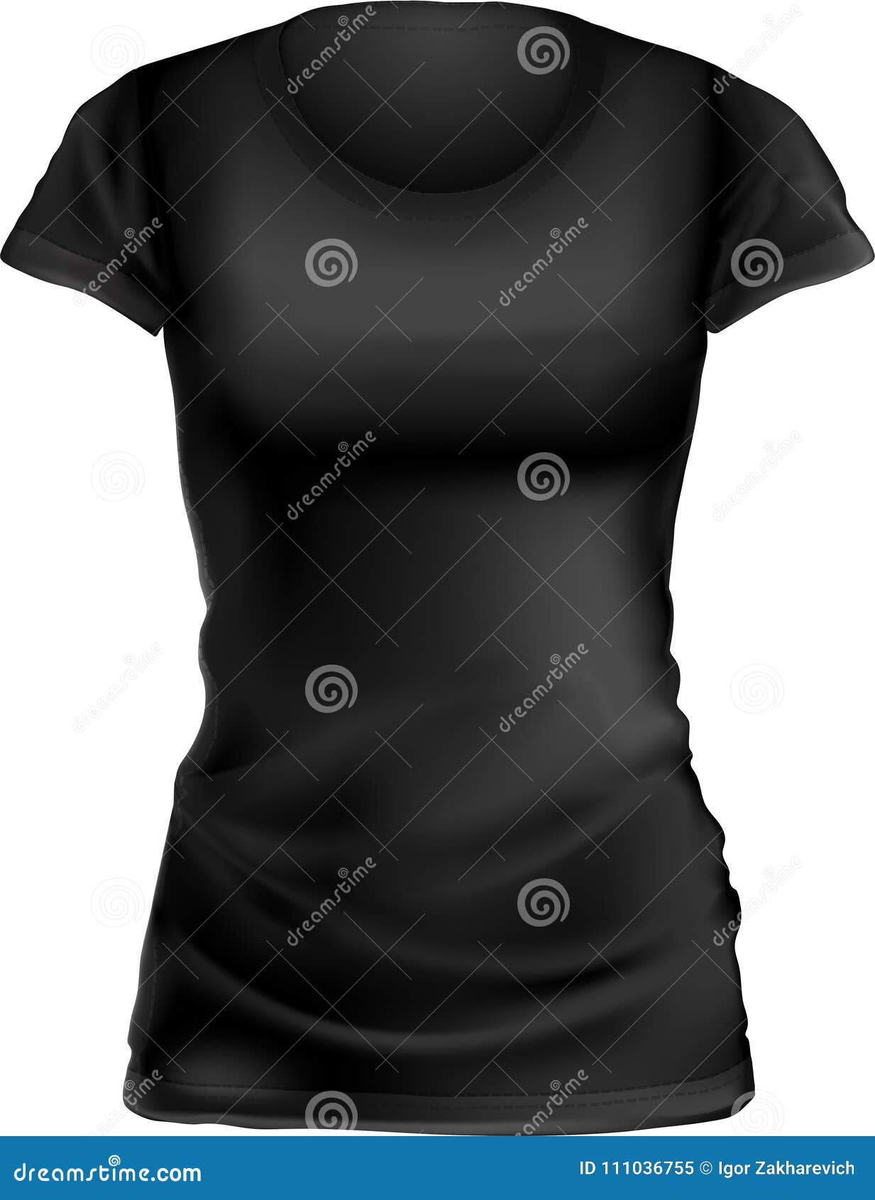 Download Mock-up Black Women`s T-shirt Front Stock Vector ...