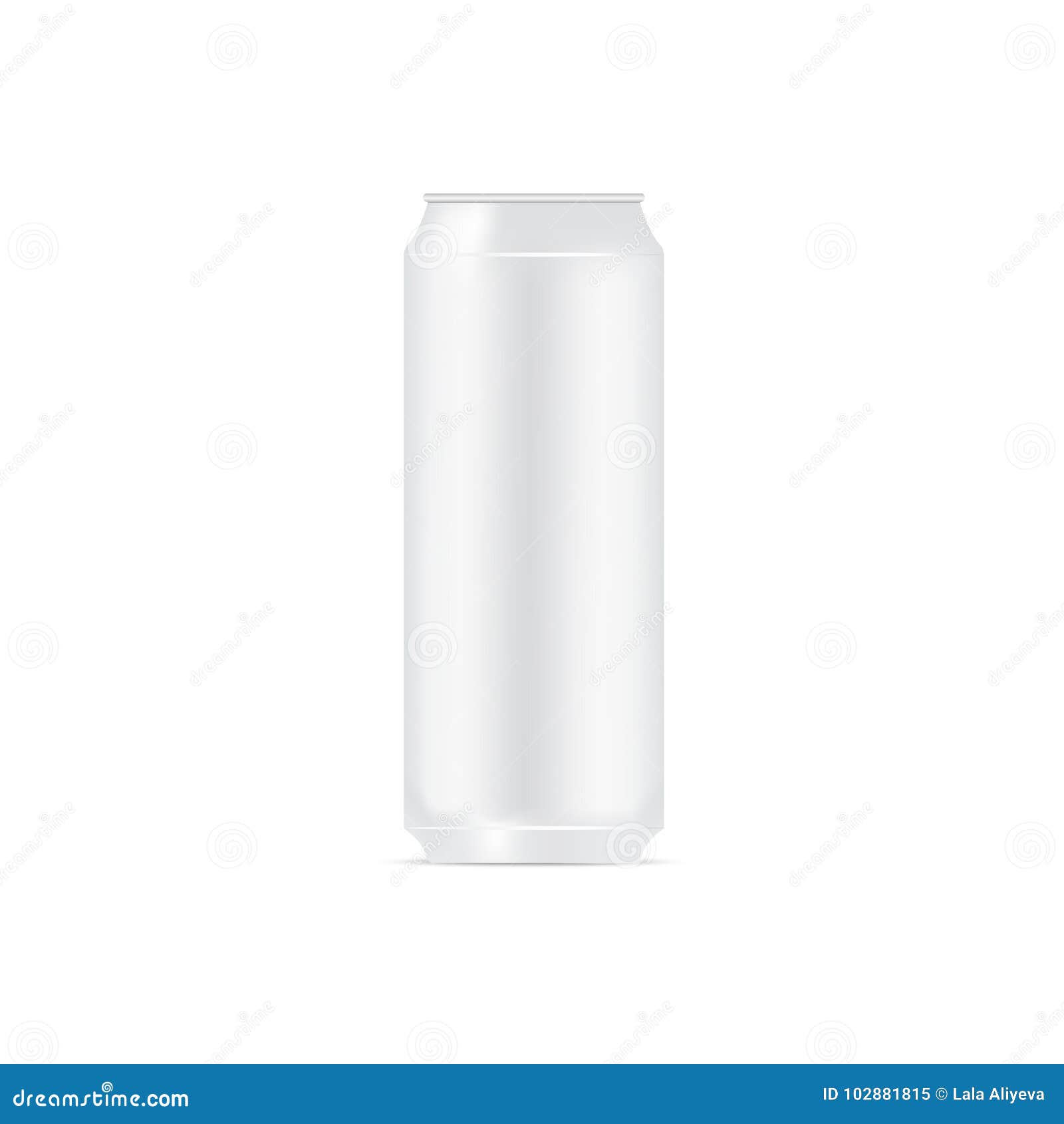 Mock Up Blank Aluminum Can On White Background. Vector Stock