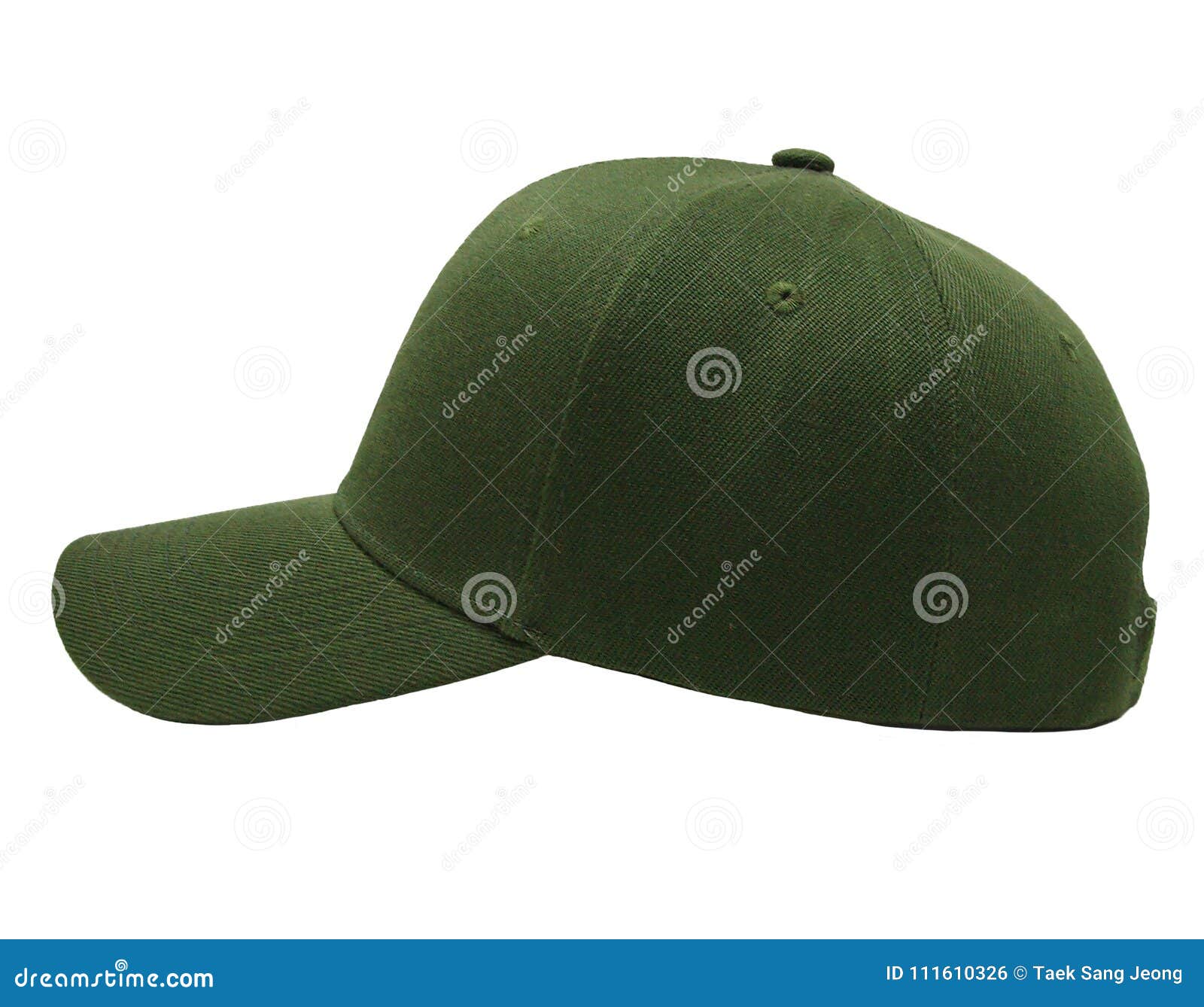 Mock Up Blank Baseball Color Olive Cap Closeup of Side View Stock Photo ...