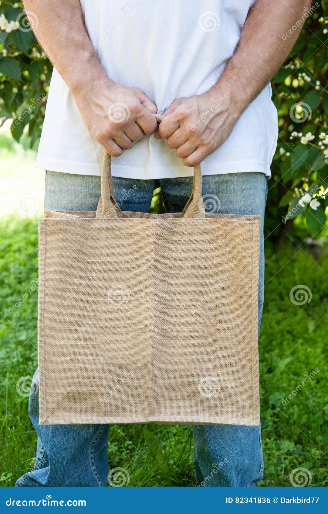Download Mock-up Blank Cotton Bag Holding By Man Stock Photo ...