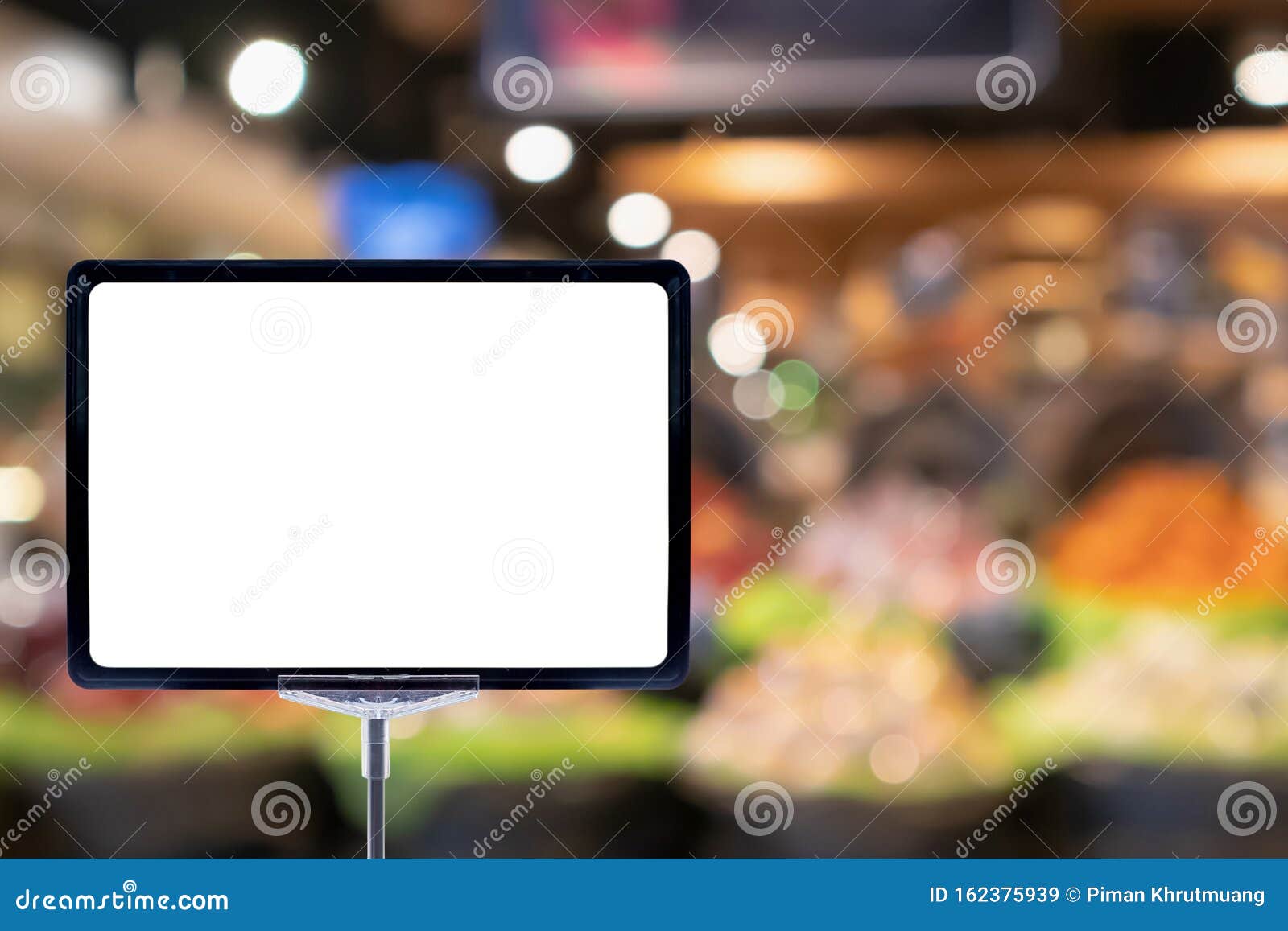 Download Mock Up Blank Price Board Poster Sign Display With Supermarket Aisle Stock Image - Image of ...