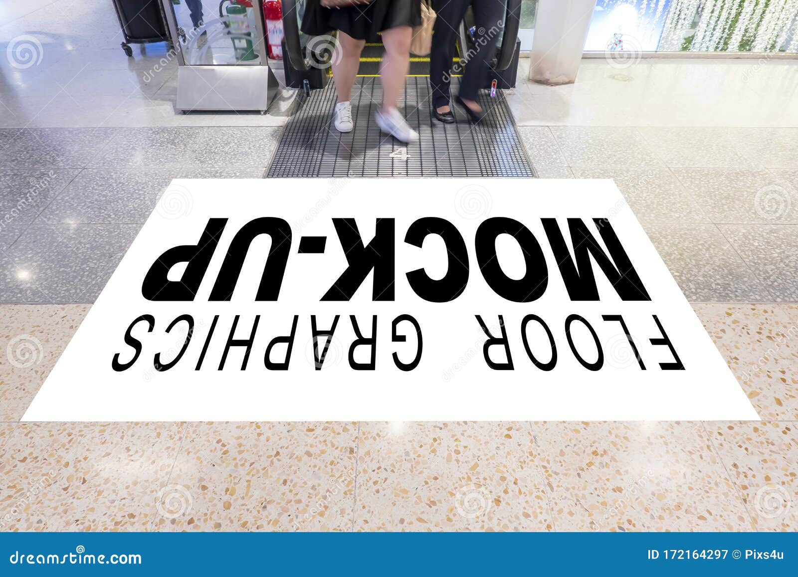 Download Mock Up Blank Screen For Graphic On Floor Near Escalator Stock Image Image Of Mock Communication 172164297