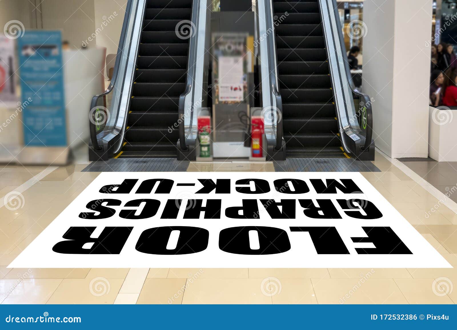 Download Mock Up Blank Screen For Graphic On Floor Near Escalator Stock Photo Image Of Advertisement Design 172532386