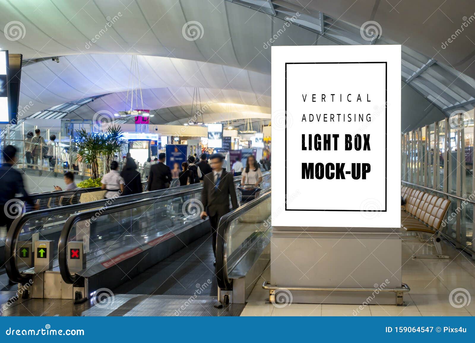 Download Mock Up Blank Vertical Light Box On Near Stock Image - Image of mall, passage: 159064547
