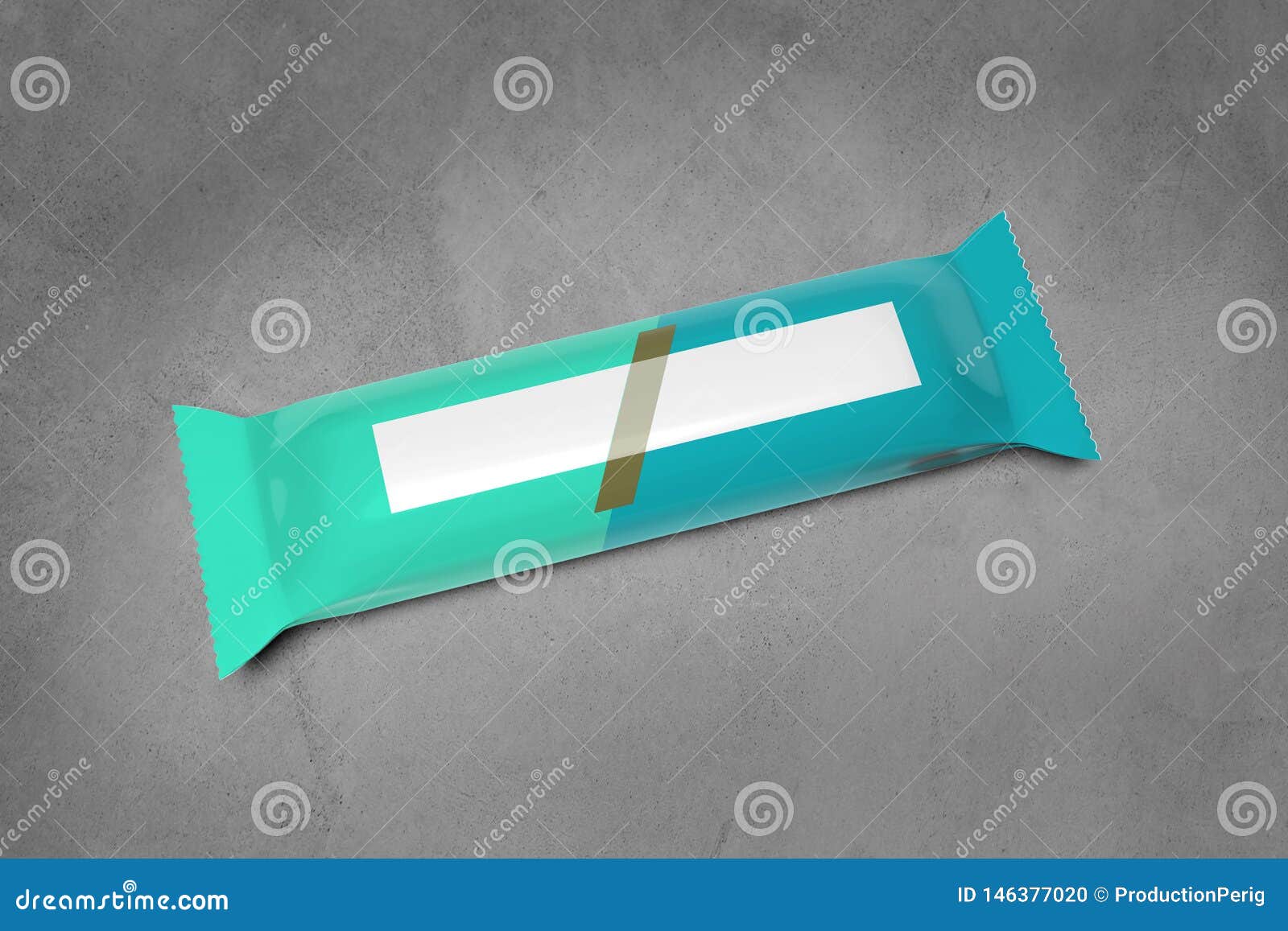 Download Mock Up Of A Cereal Bar Packaging On A Concrete Background - 3d Rendering Stock Illustration ...