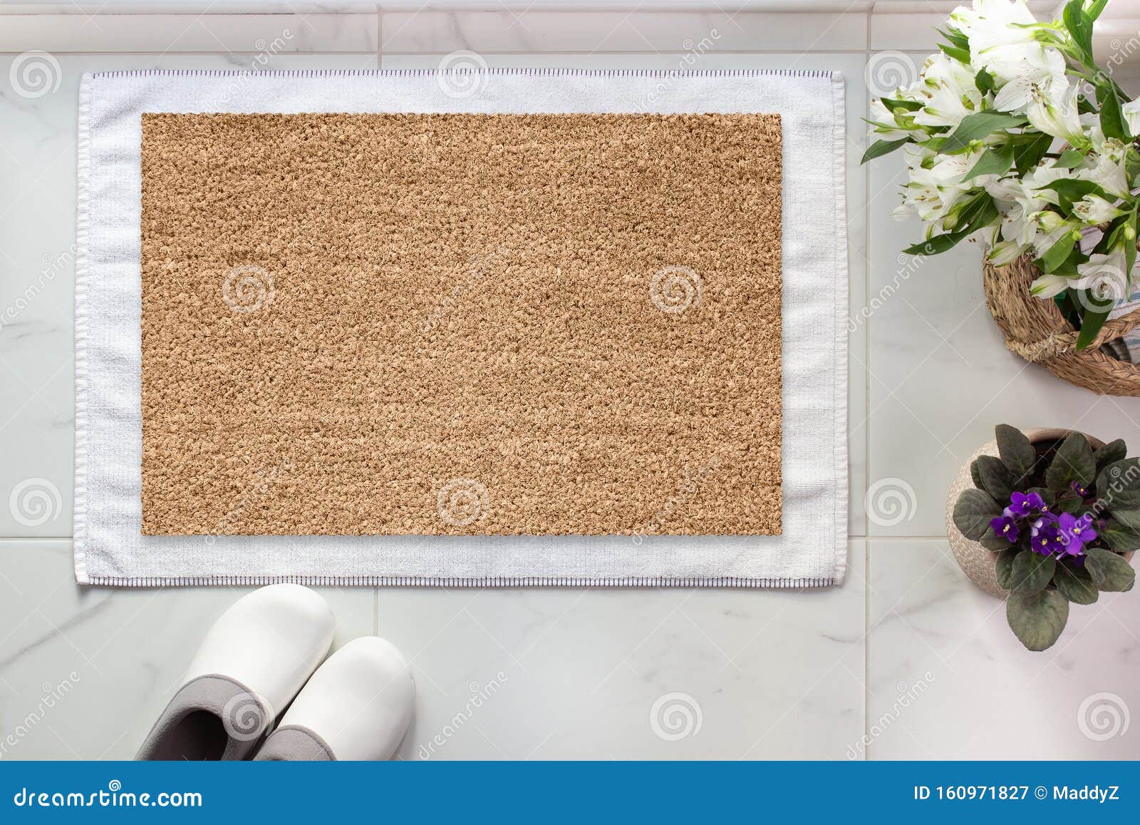 Download Mock-up Of Coir Doormat, Light Interior Photo Stock Image ...