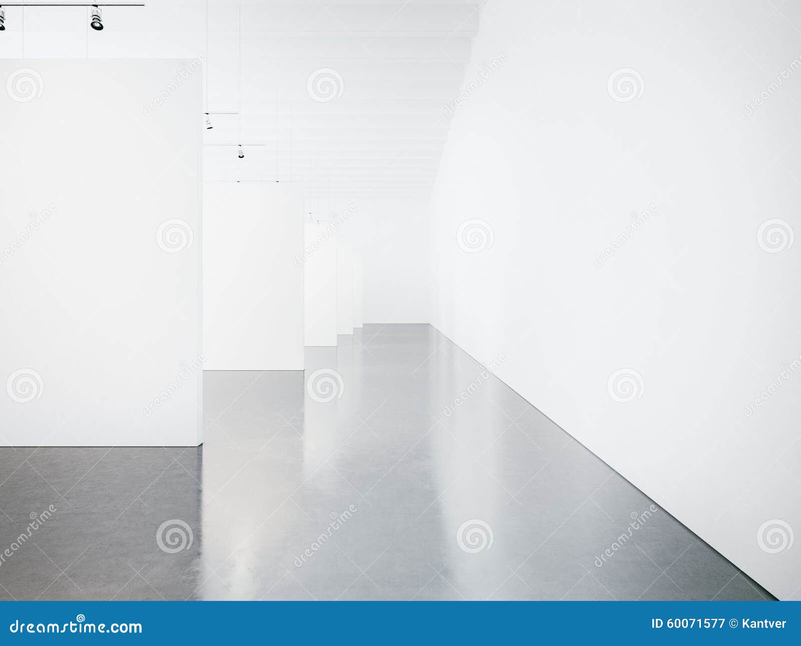 Mock Up of Empty Museum Gallery Interior. 3d Stock Image - Image of