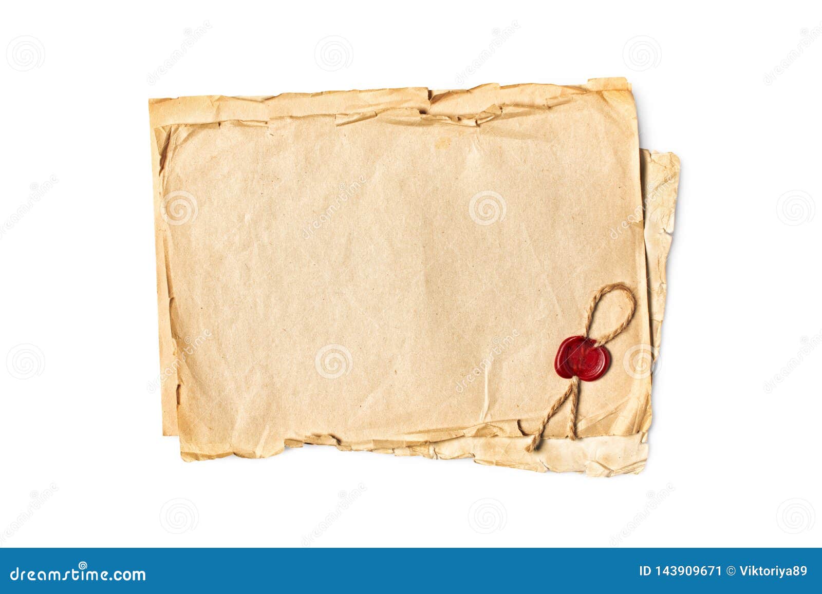 Download Mock Up Of Empty Old Vintage Yellowed Papers With Red Wax ...