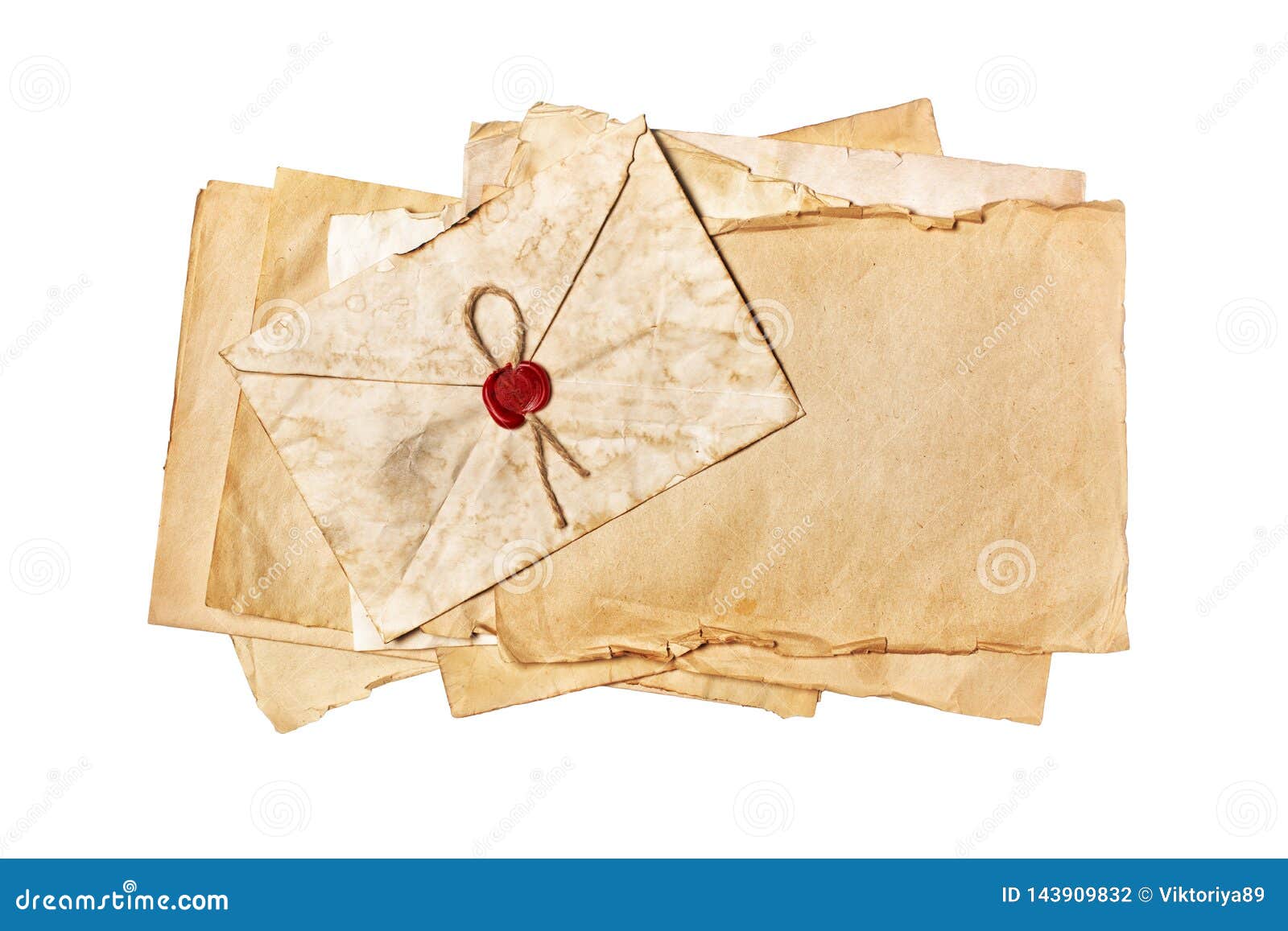 Download Mock Up Of Empty Old Vintage Yellowed Papers With Red Wax Seal Stock Photo - Image of historic ...