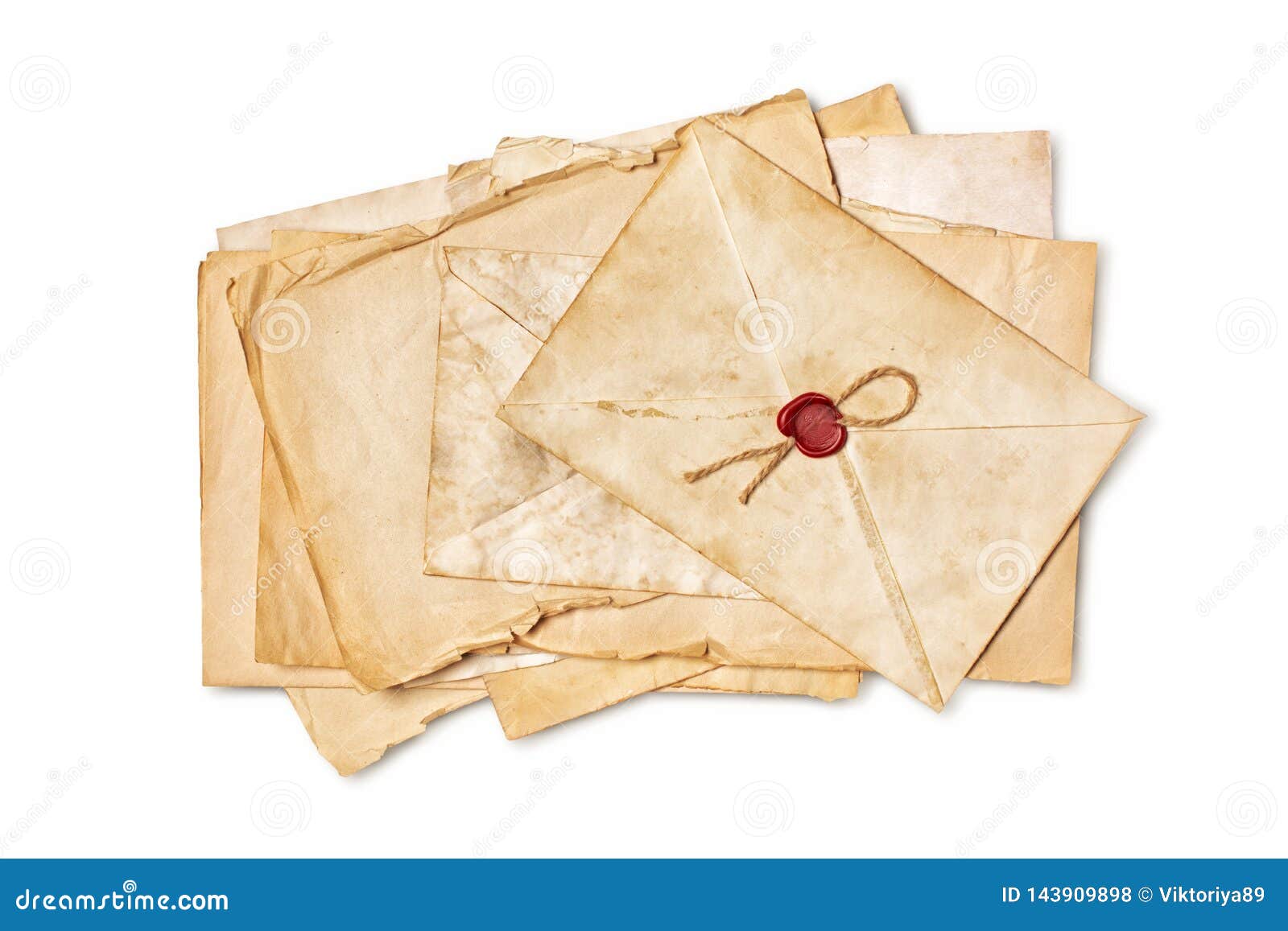 Download Mock Up Of Empty Old Vintage Yellowed Papers With Red Wax Seal Stock Photo - Image of brown ...
