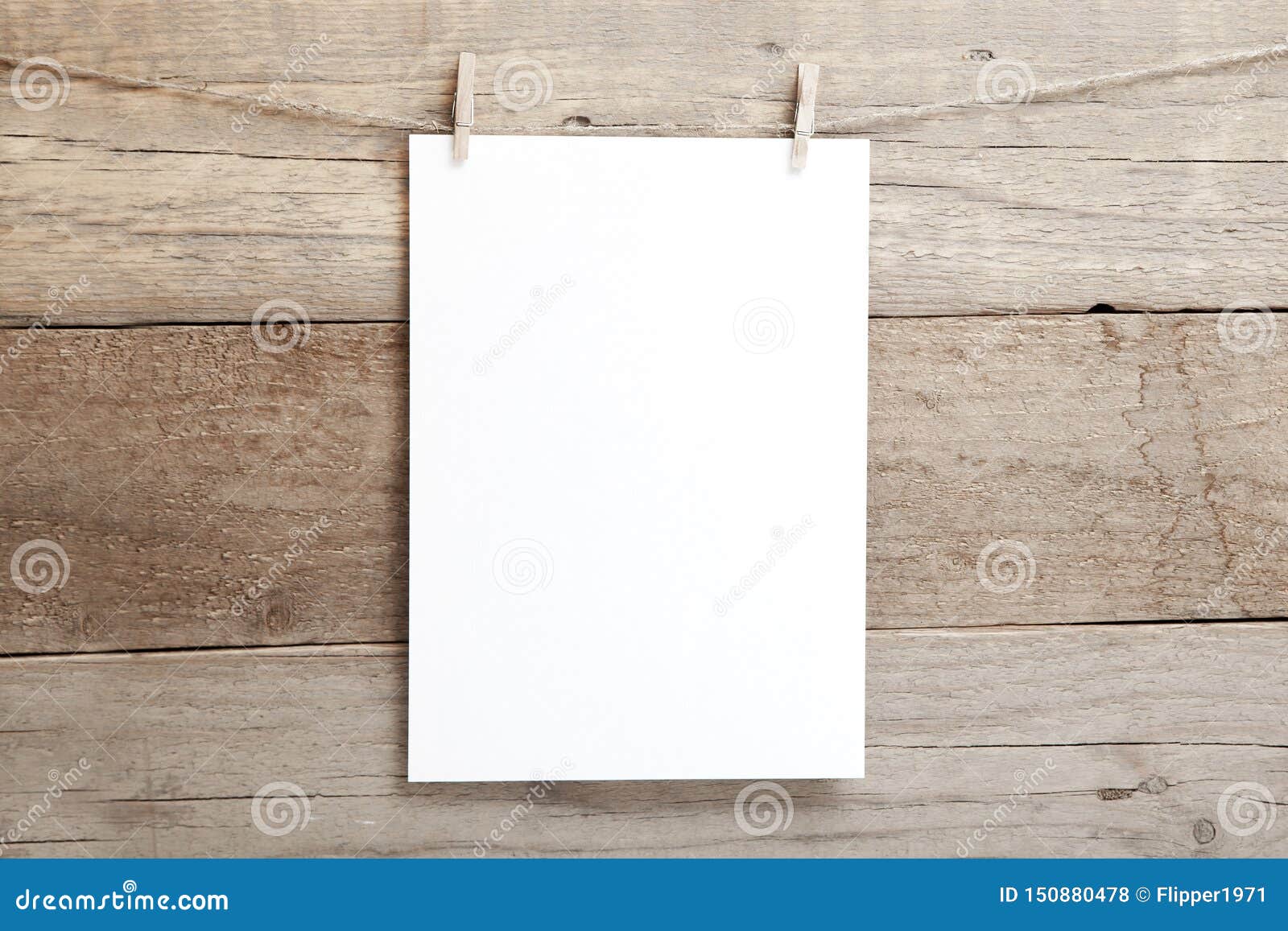 Download A4 Mock Up Empty Sheet Of Paper On A Wooden Background Blank A4 Sheet On Clothespins Stock Photo Image Of Sheet Space 150880478