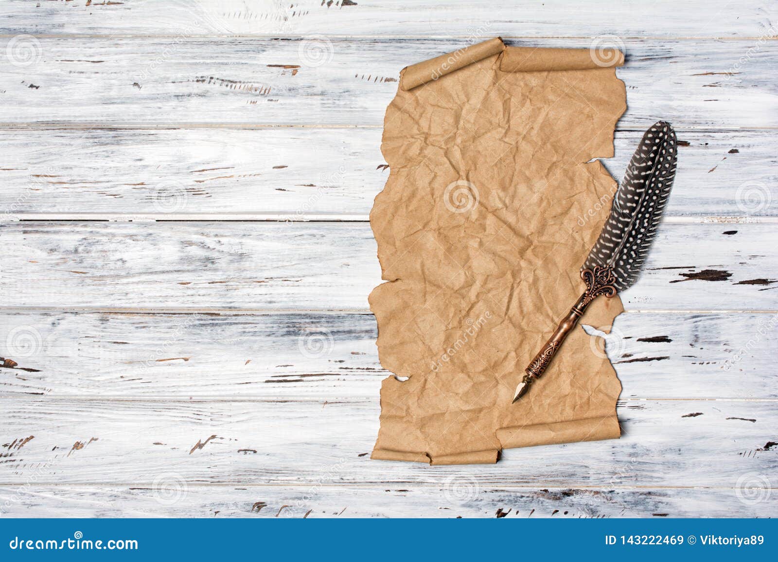 Download Mock Up Of Empty Vintage Paper Sheet With Quill Pen Stock Image - Image of clean, plume: 143222469