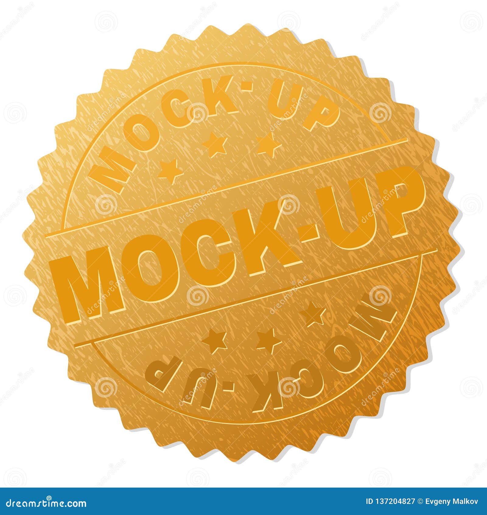 Download Gold MOCK-UP Medal Stamp stock vector. Illustration of badge - 137204827