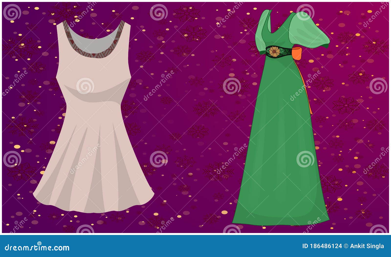 Download Mock Up Illustration Of Dress On Abstract Background Stock ...