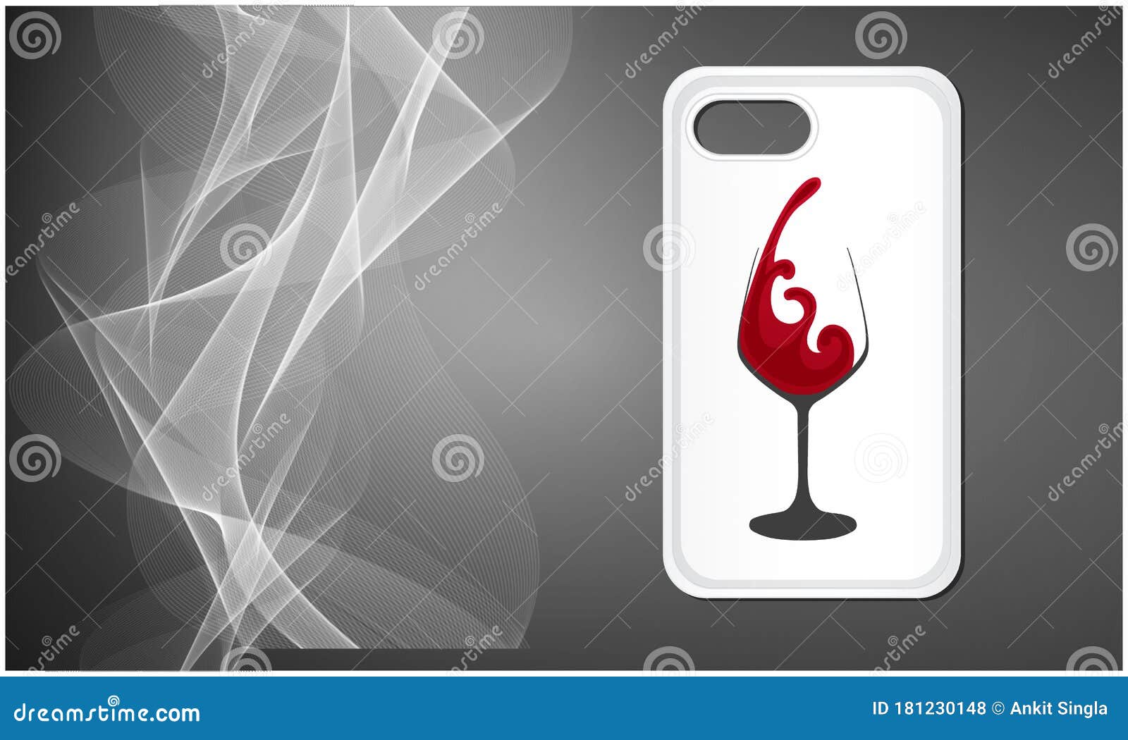 Mock Up Illustration of Smartphone Back Cover Art on Abstract Background  Stock Vector - Illustration of cocktail, creative: 181230148