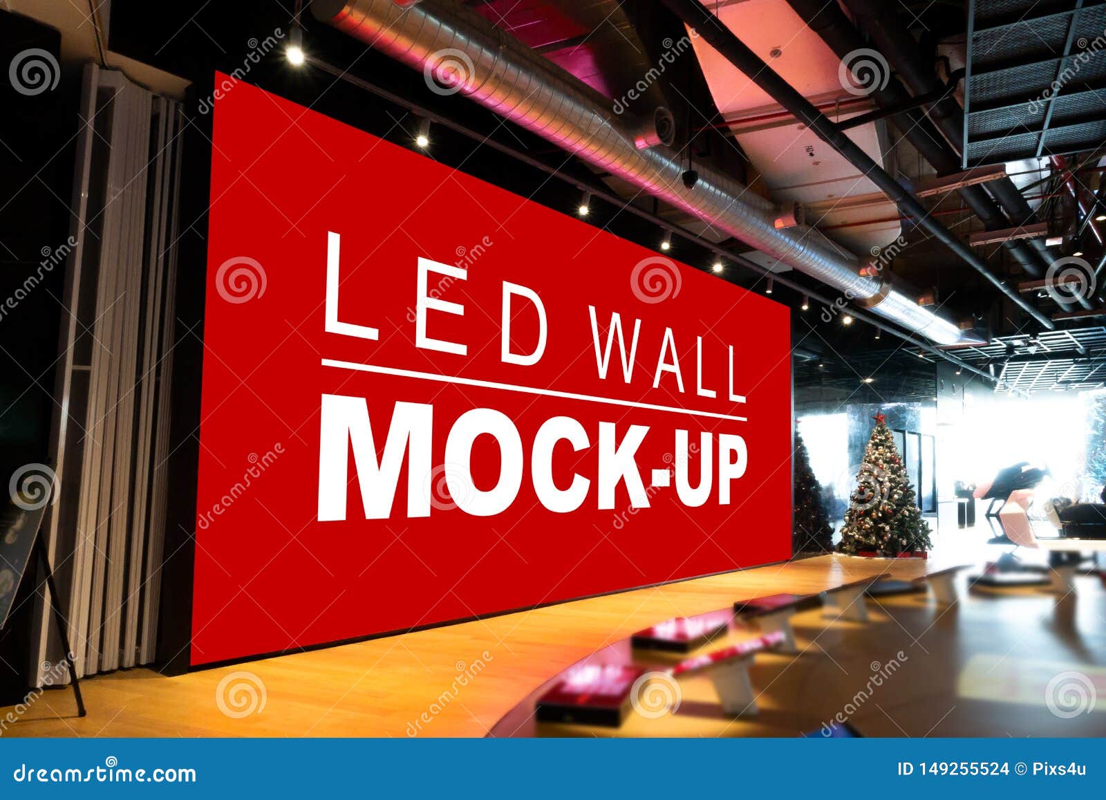 Download Mock Up Large Led Wall On Stage In Showroom Stock Photo Image Of Decoration Interior 149255524