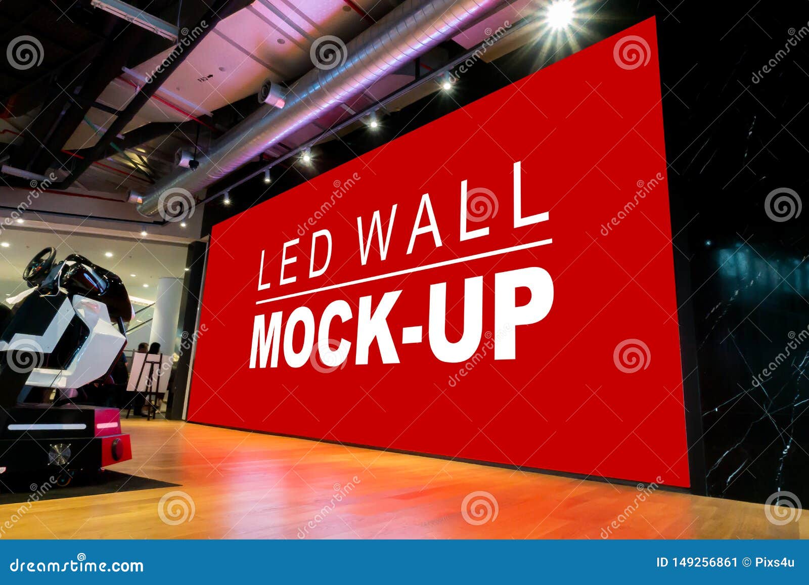 Download Mock Up Large Led Wall On Stage In Showroom Stock Image Image Of Copy Interior 149256861