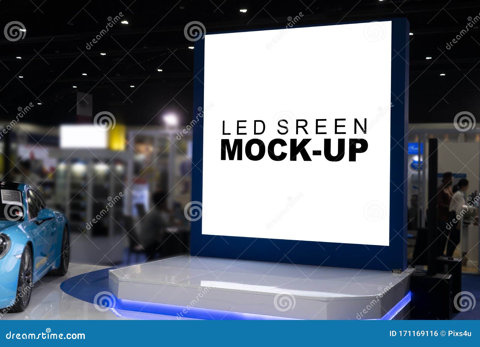 Download Mock Up Led Screen Billboard On Stage In Exhibition Show Day Stock Photo Image Of Advertising Design 171169116