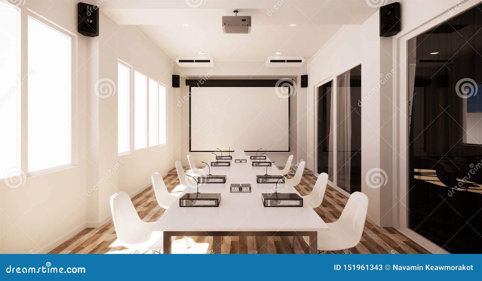 Mock Up Office Business Beautiful Boardroom Meeting Room
