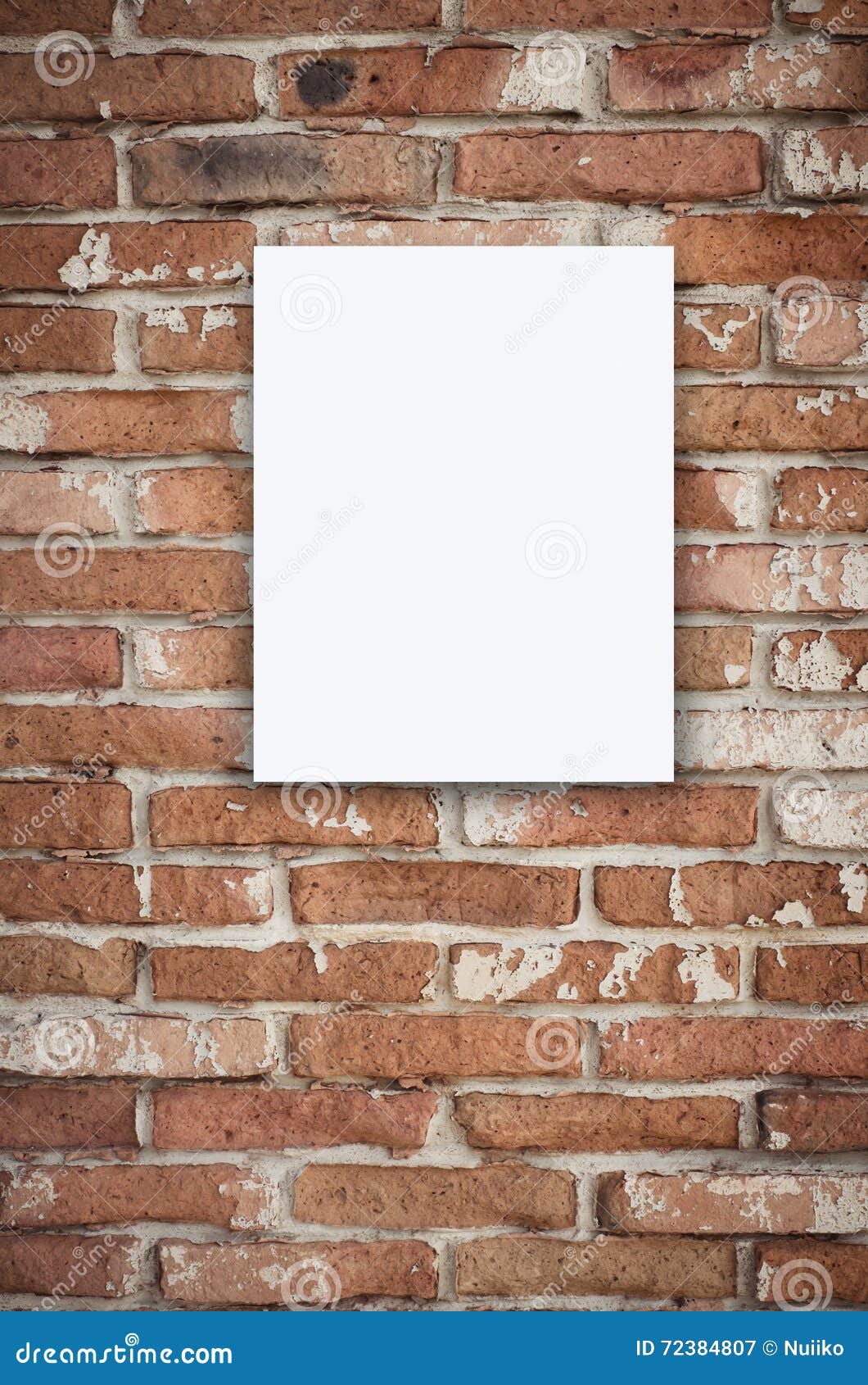 Mock Up Paper Display on Brick Wall Texture Stock Image Image of