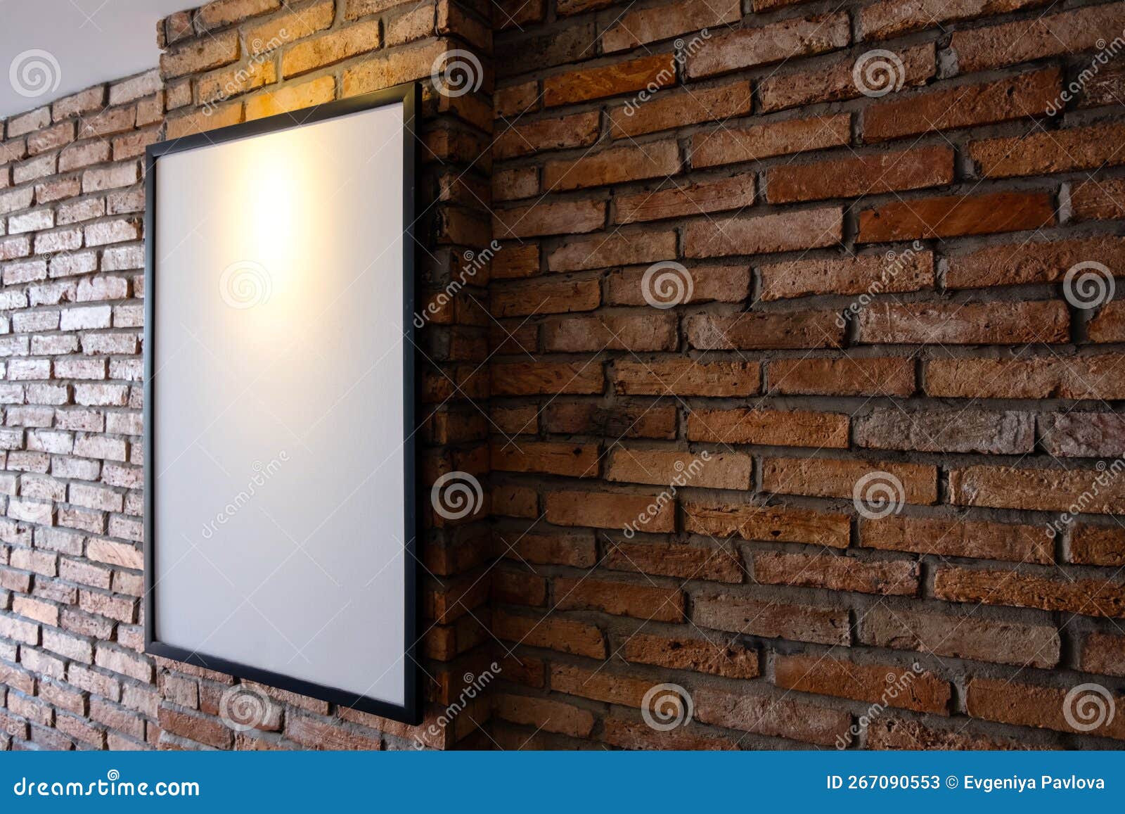 Mock Up Poster on Brick Wall. Template Display for Your Adverting or