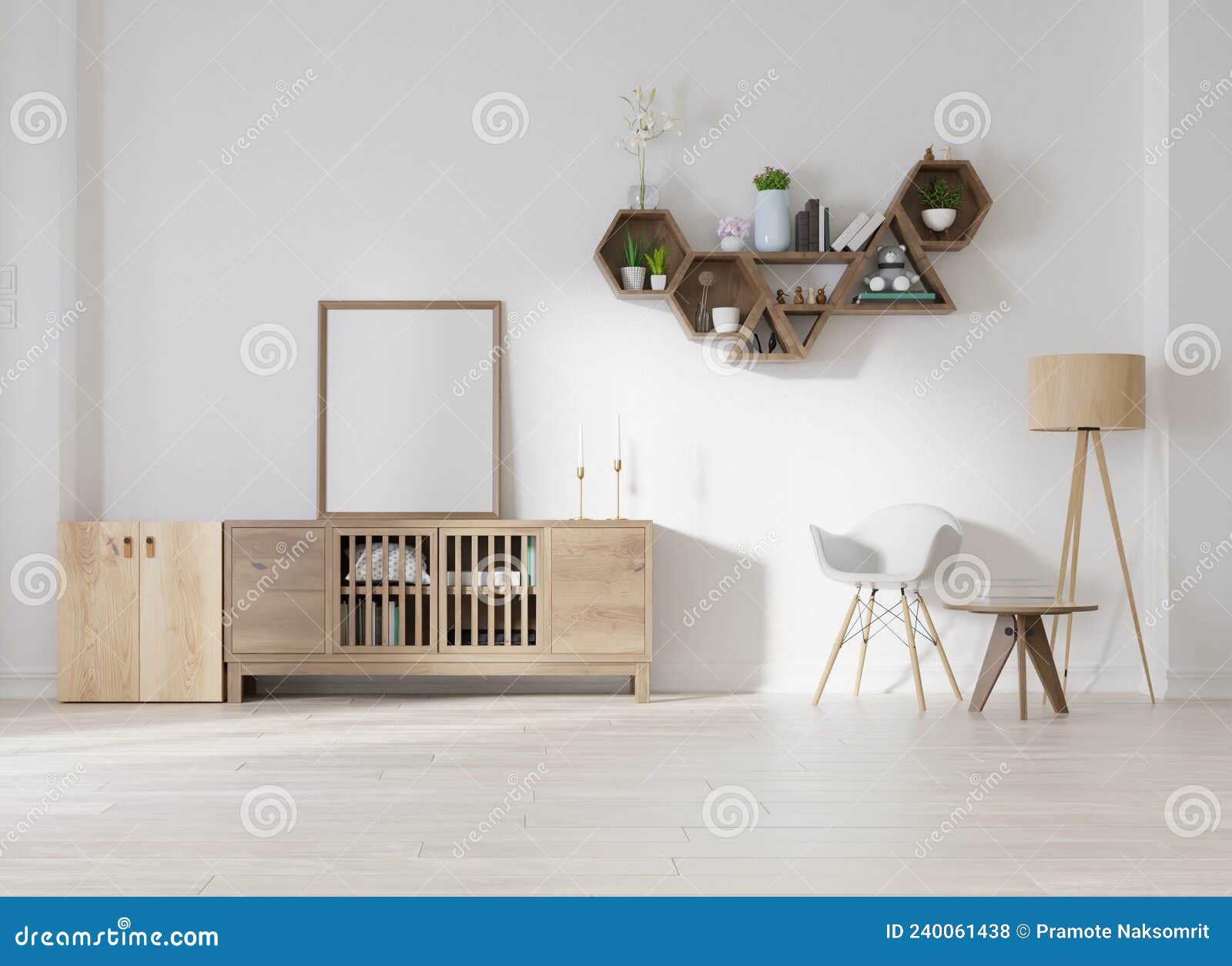 interior mock up. 3d render