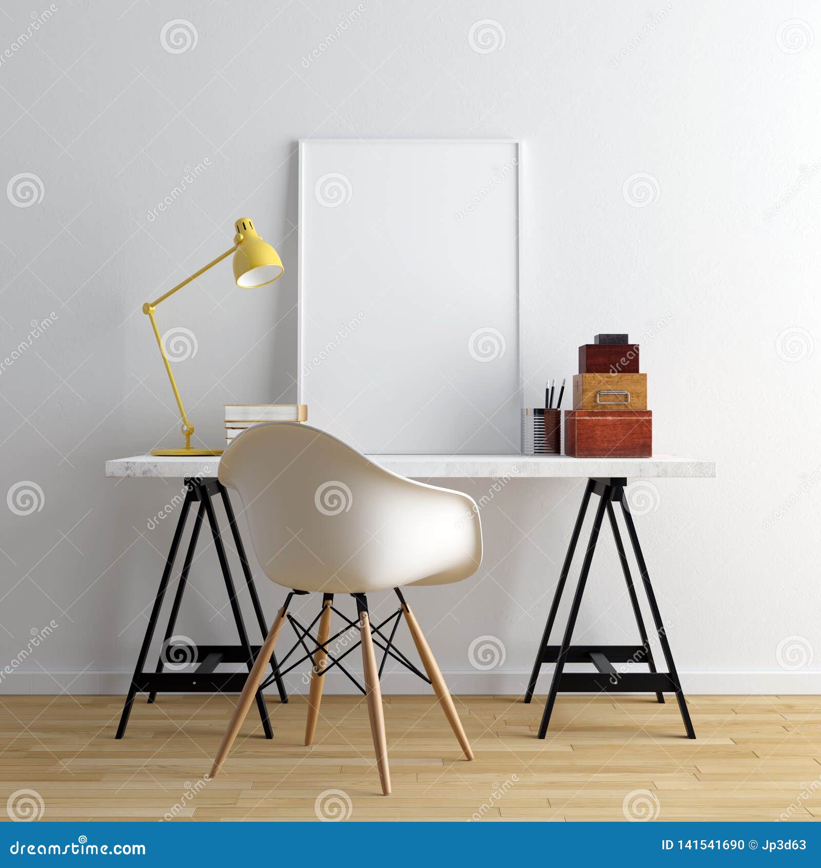 mock up poster frame with decoration - 3d render, 3d 
