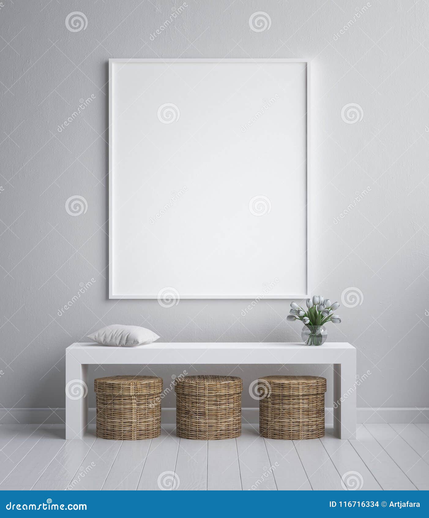 mock up poster frame, interior minimalism, scandinavian 