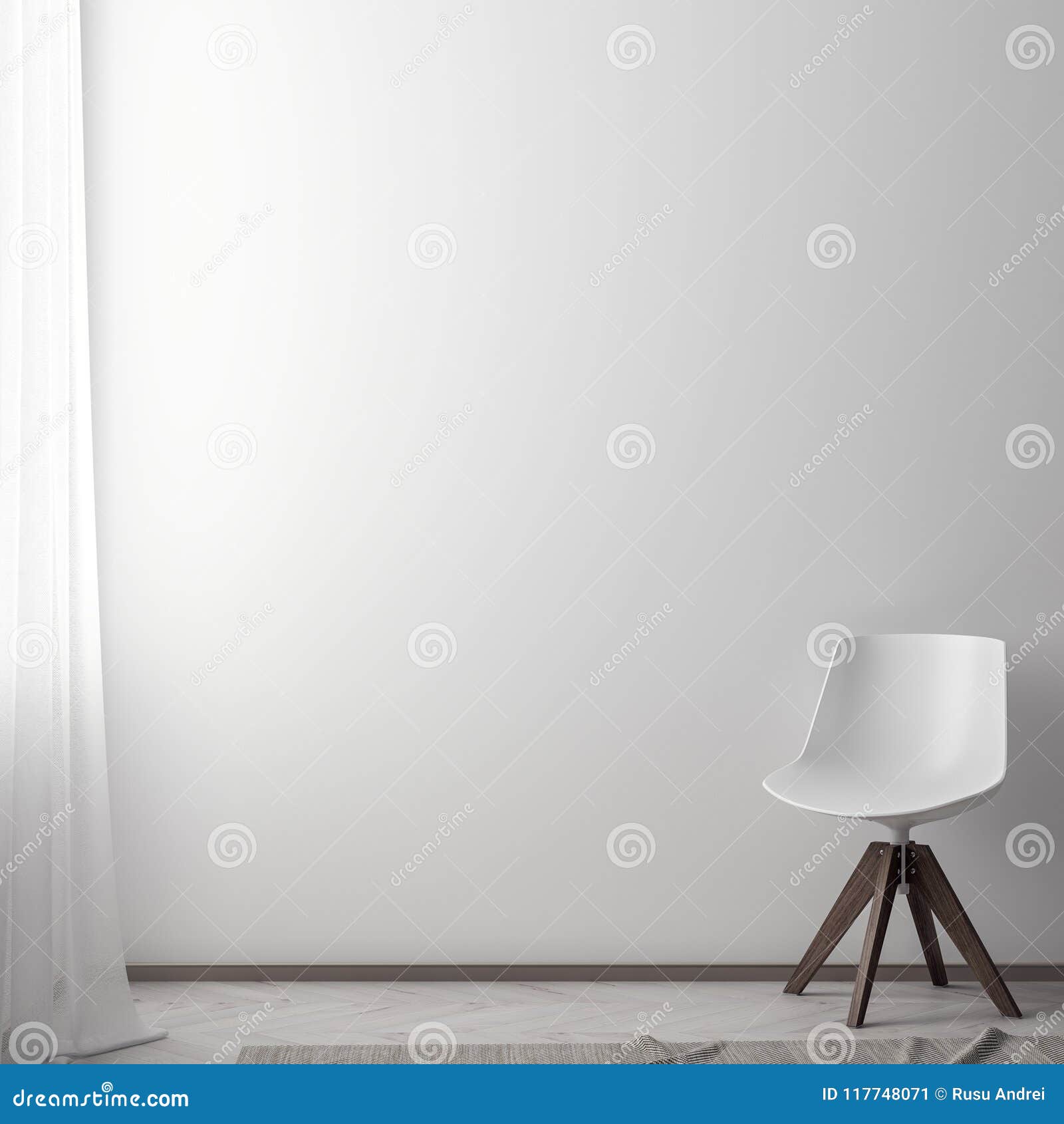 mock up poster in hipster interior background, 3d 
