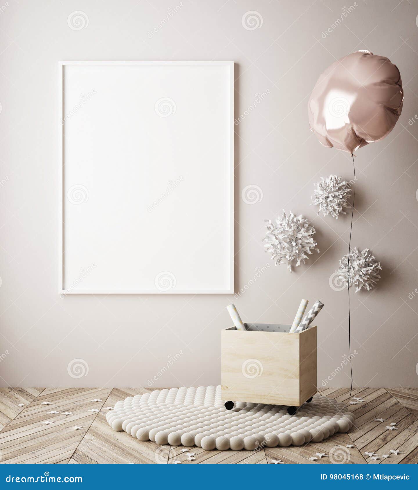  Mock Up  Poster In Interior Background With Party  