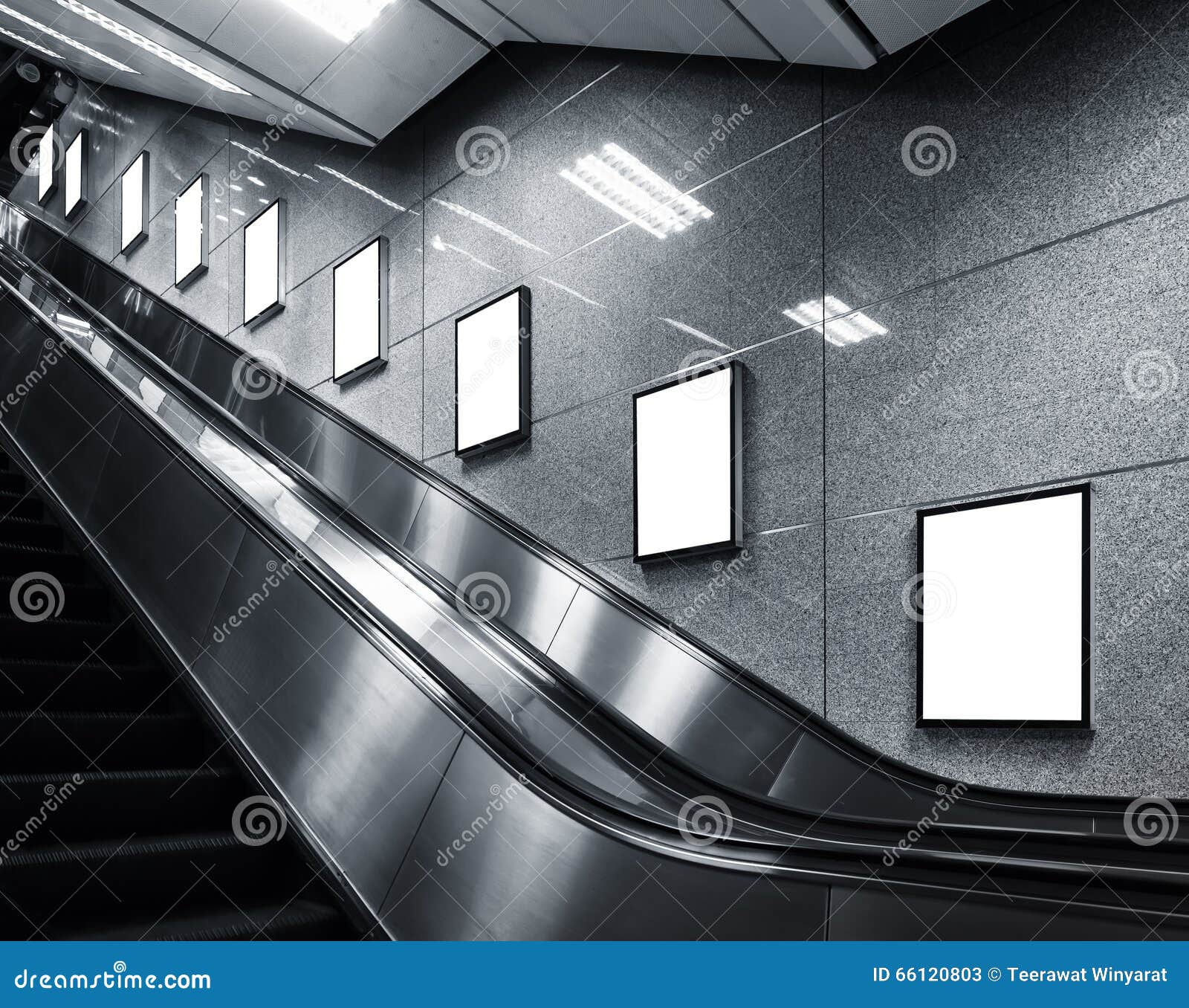 mock up poster template ads media display in subway station