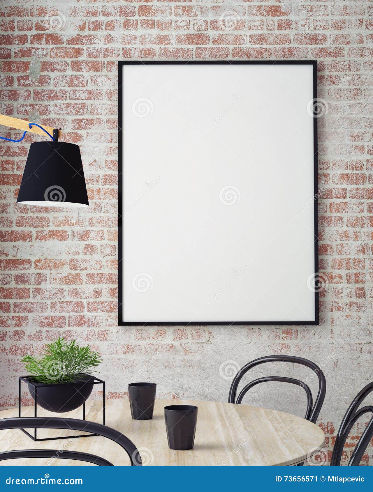 Mock Up Posters with Retro Hipster Cafe Restaurant Interior Background, 3D  Render, Stock Illustration - Illustration of interior, hipster: 73656571