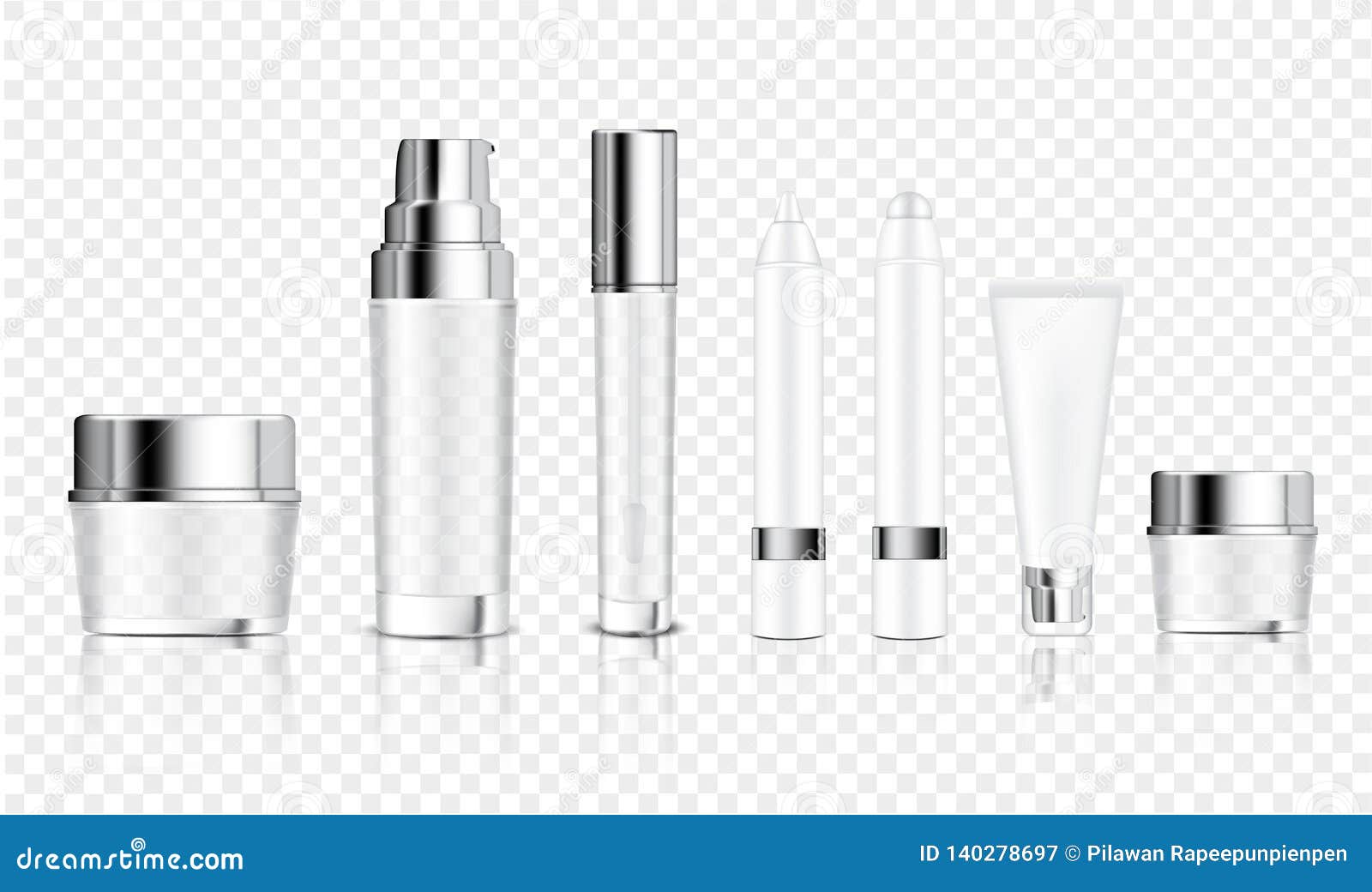 Download Mock Up Realistic Transparent Bottle Cosmetic Jar Tube Pencil For Foundation Anti Aging Serum Soap Shampoo Cream Oil Stock Vector Illustration Of Luxury Background 140278697