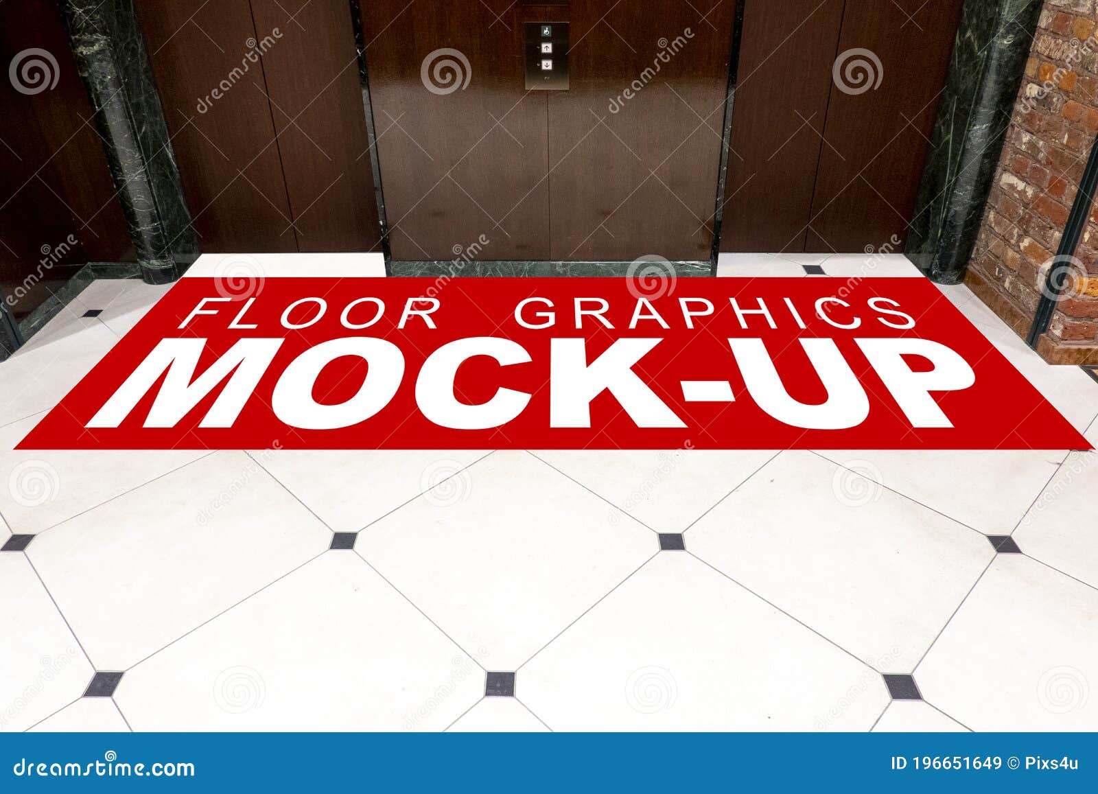 Download Mock Up Rectangle Floor Billboard Graphic At Front Of Elevator Stock Image - Image of public ...