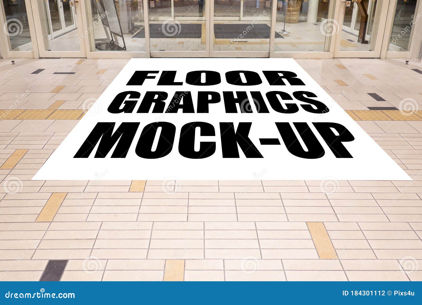 Download Mock Up Screen For Graphic On Floor Near Automatic Door Stock Illustration Illustration Of Clipping Advertisement 184301112