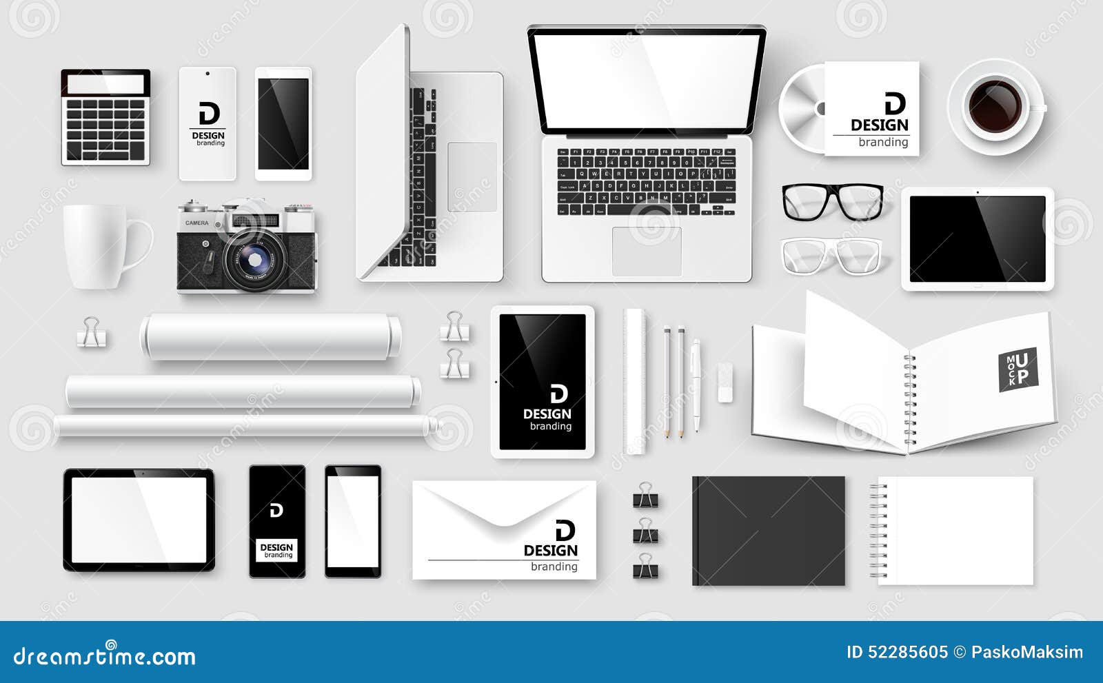 mock up set of corporate identity and branding