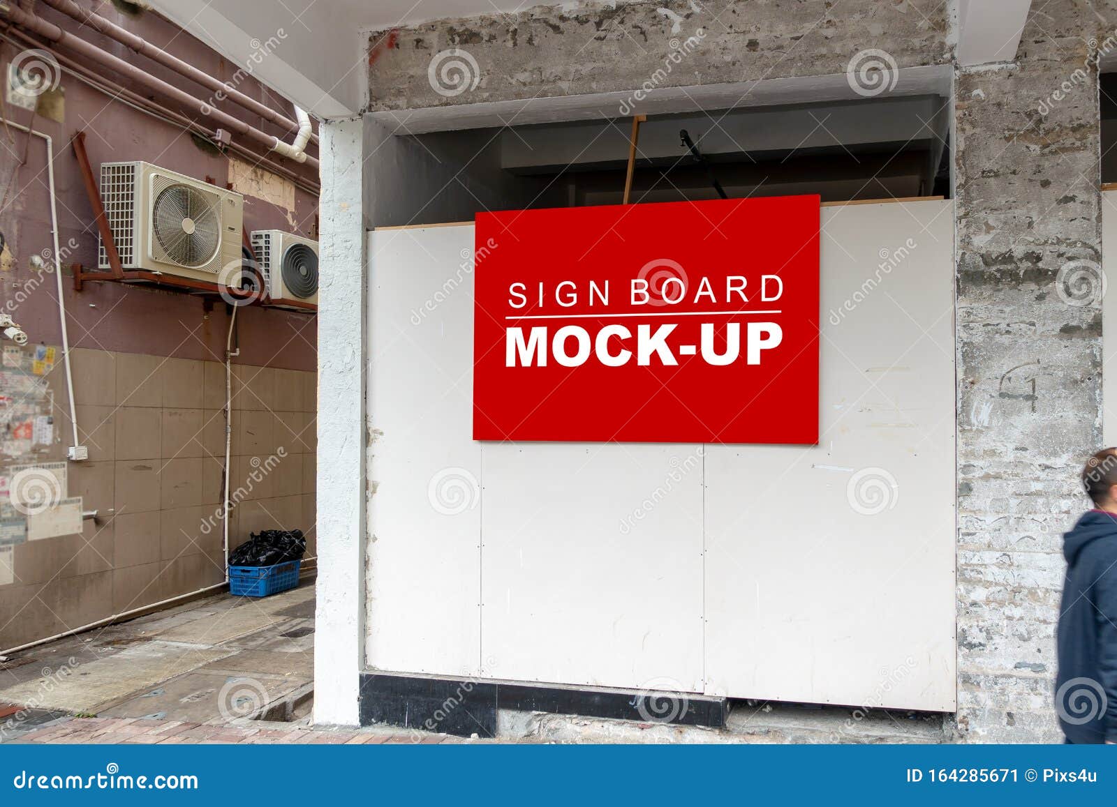 Download Mock Up Signboard At Building Under Construction Stock Image Image Of Background Concept 164285671 PSD Mockup Templates