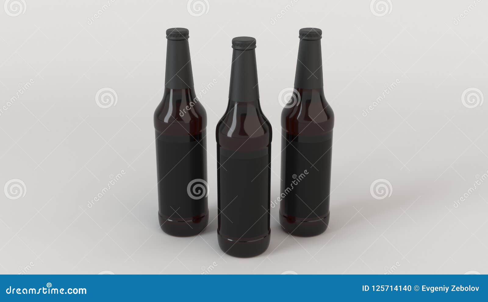 Download Mock Up Of Tall Beer Bottles With Blank Labels Stock ...