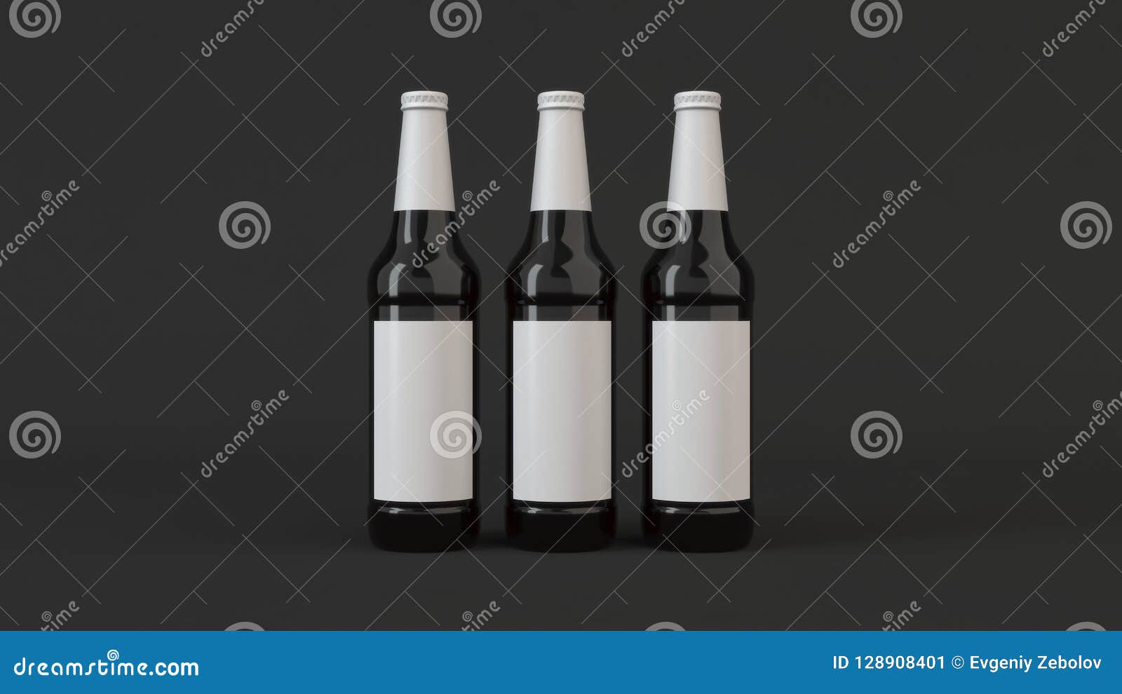 Download Mock Up Of Tall Beer Bottles With Blank Labels Stock ...