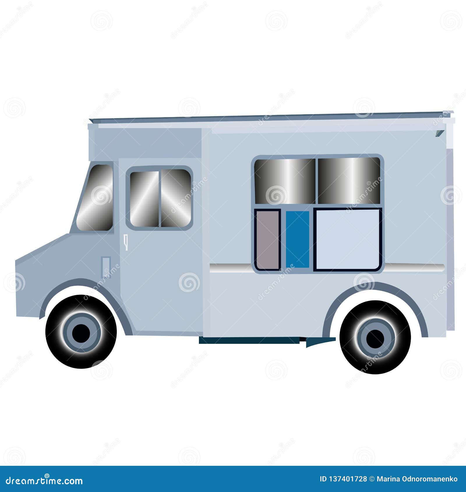 Download Template Of Food Truck Ice Cream Van Stock Illustration Illustration Of Feed Sketch 137401728
