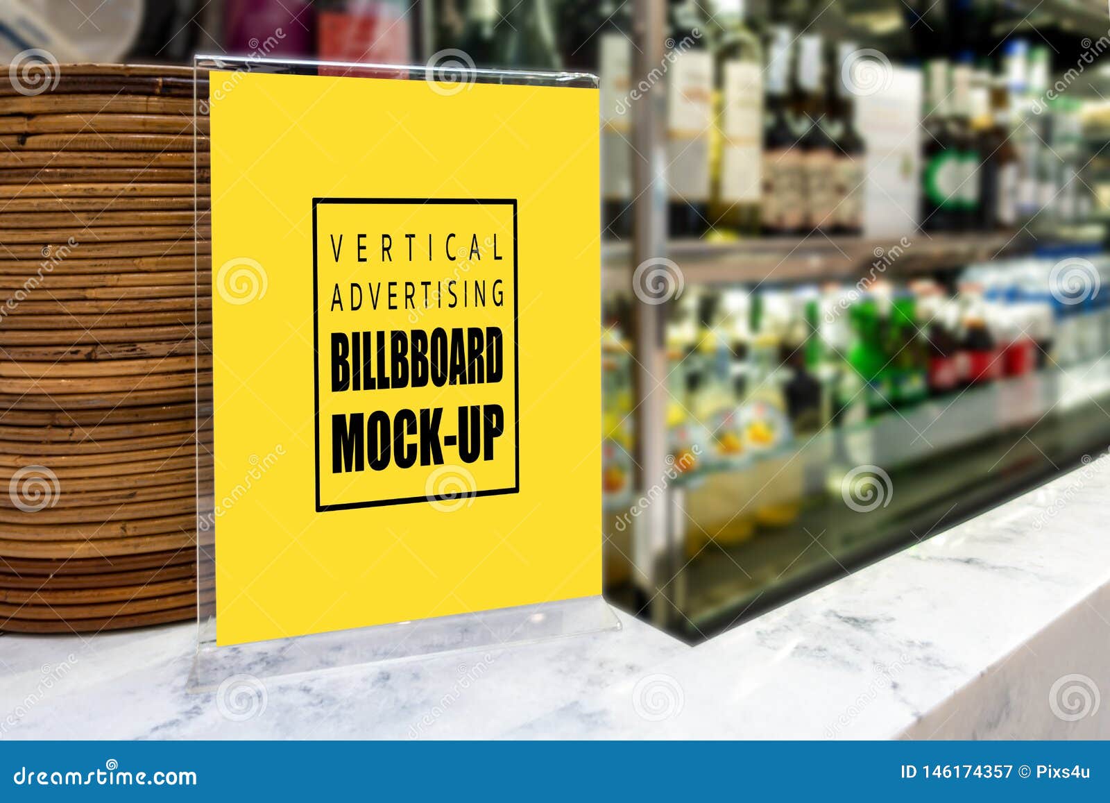 Download Mock Up Vertical Advertising Signboard In Shopping Mall ...
